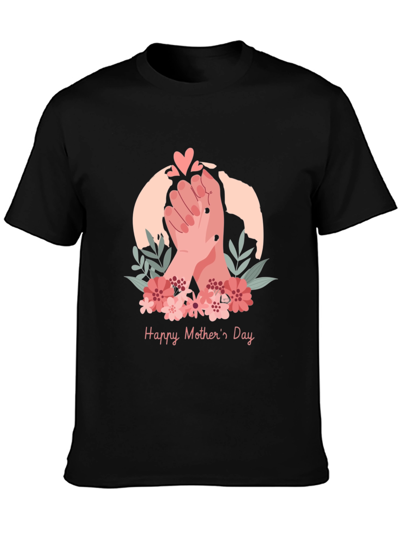 Black Happy Mother's Day T-shirt view 3