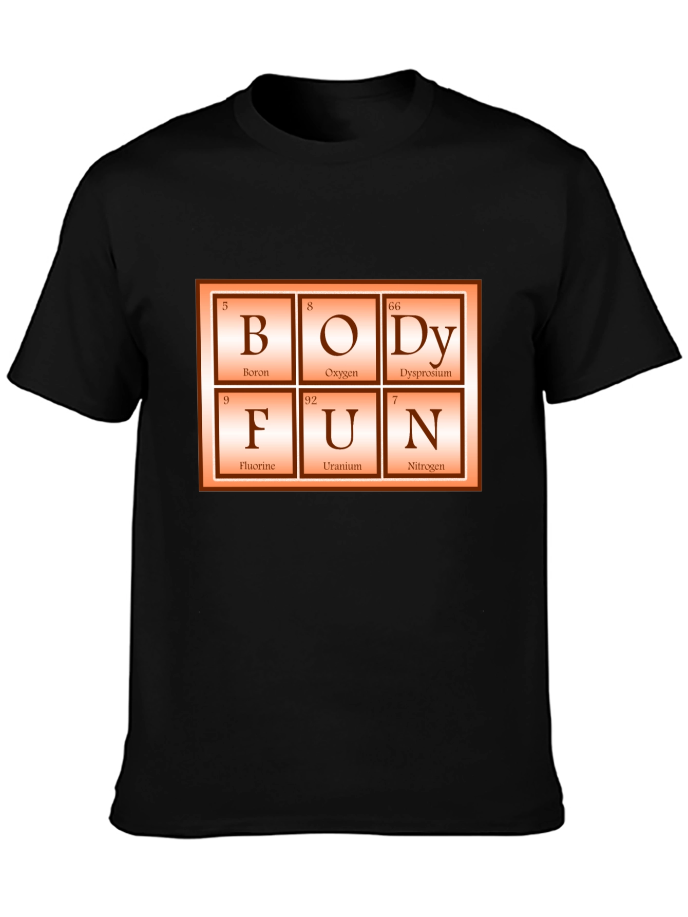 Black Periodic Table "Body Fun" Graphic Tee view 3
