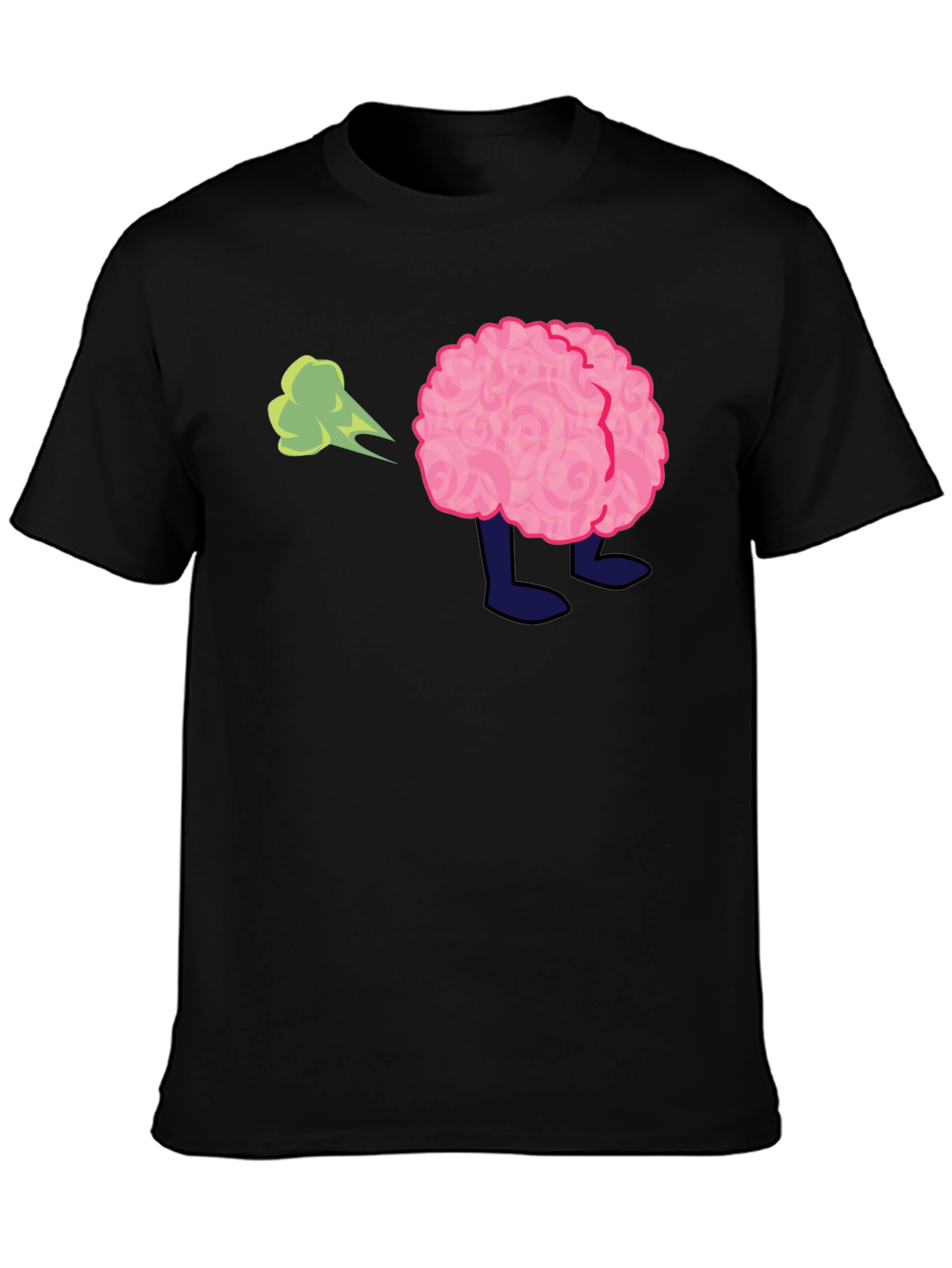 Black Funny Brain Fart T-Shirt - Adult Humor Tee view 3