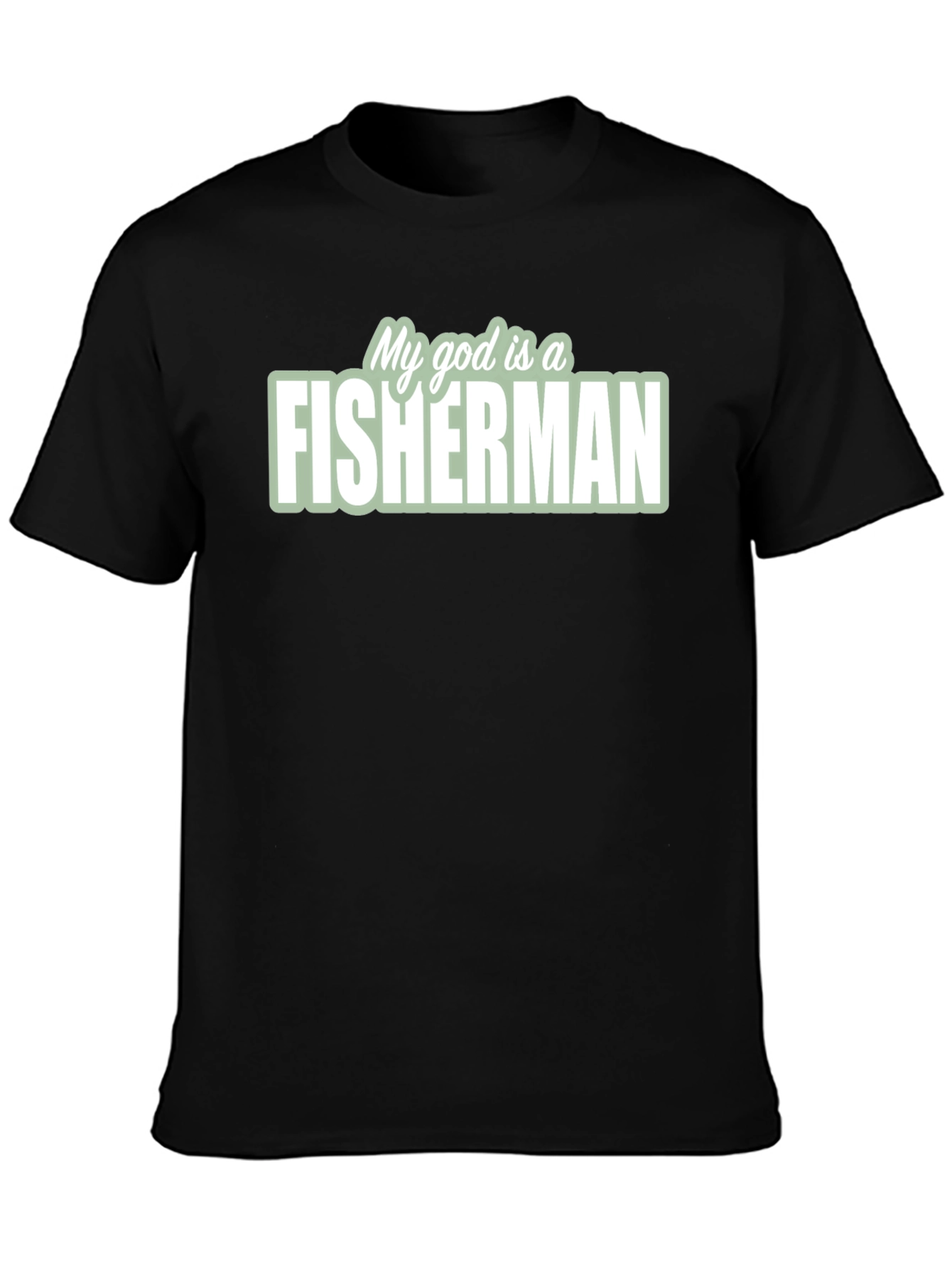Black My God is a Fisherman T-Shirt - Black view 3