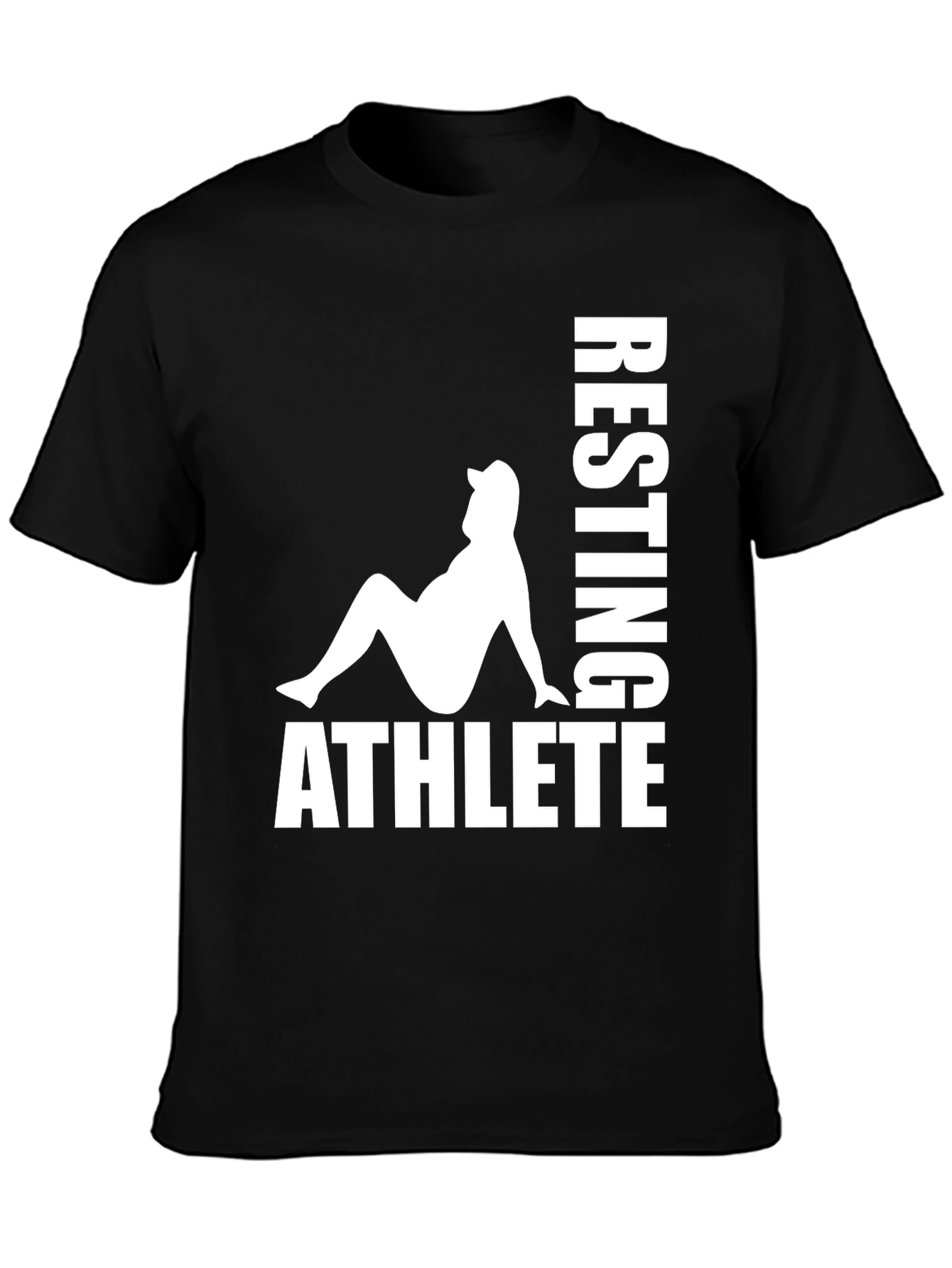 Black Resting Athlete Graphic T-Shirt - Black view 3