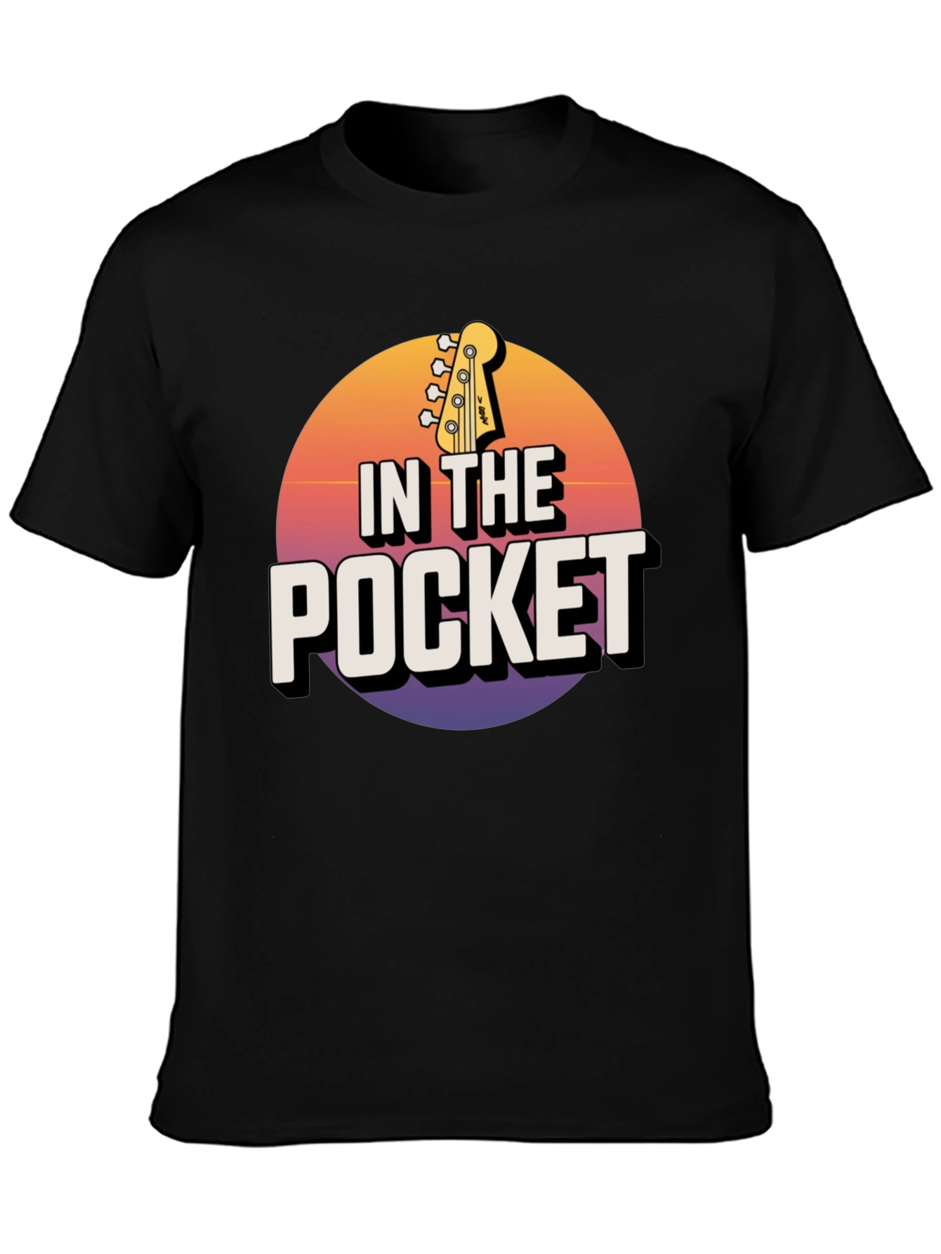 Black In the Pocket Bass Guitar Graphic Tee view 3