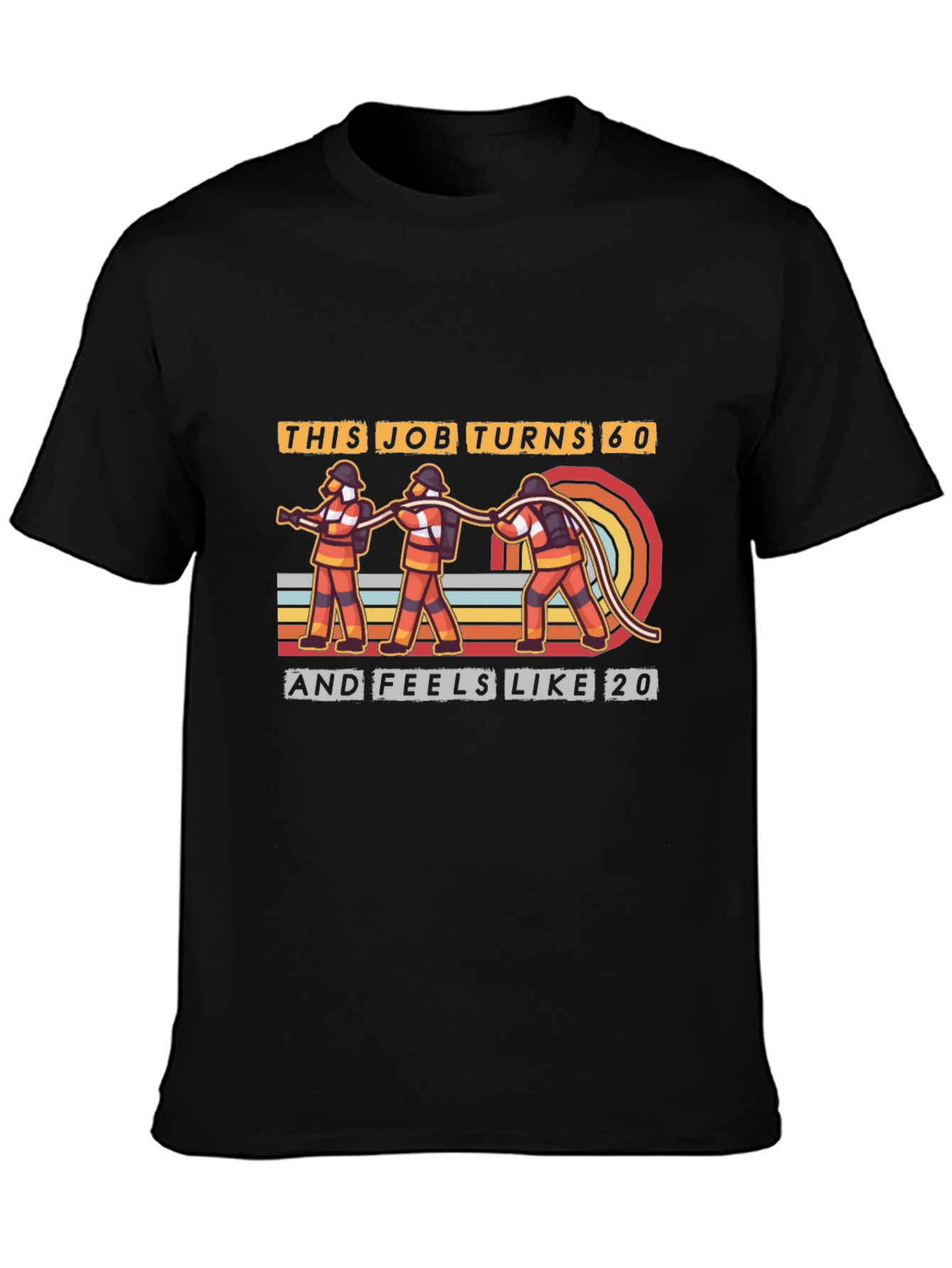 Black Firefighter 'This Job Turns 60' Graphic T-Shirt view 3