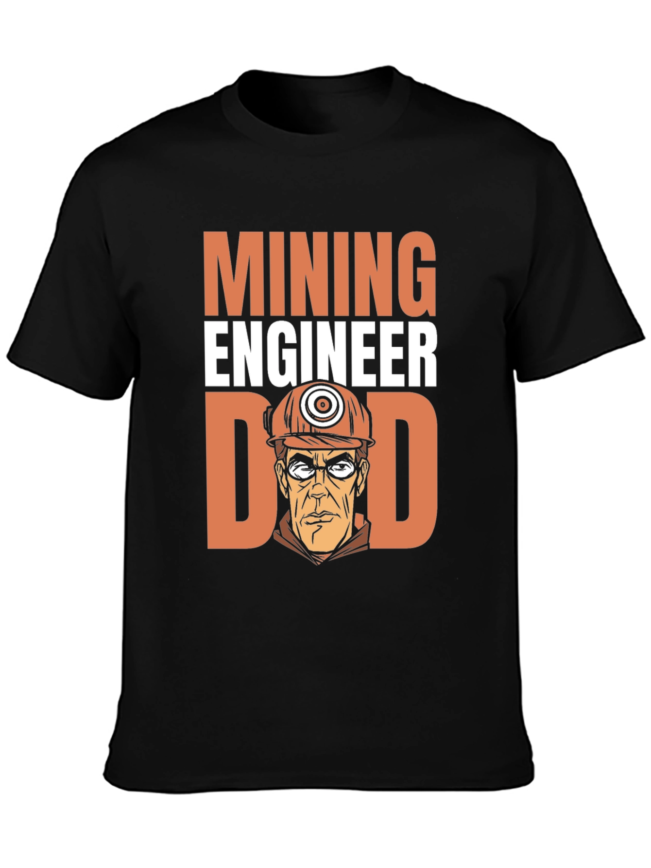 Black Mining Engineer Dad T-Shirt view 3