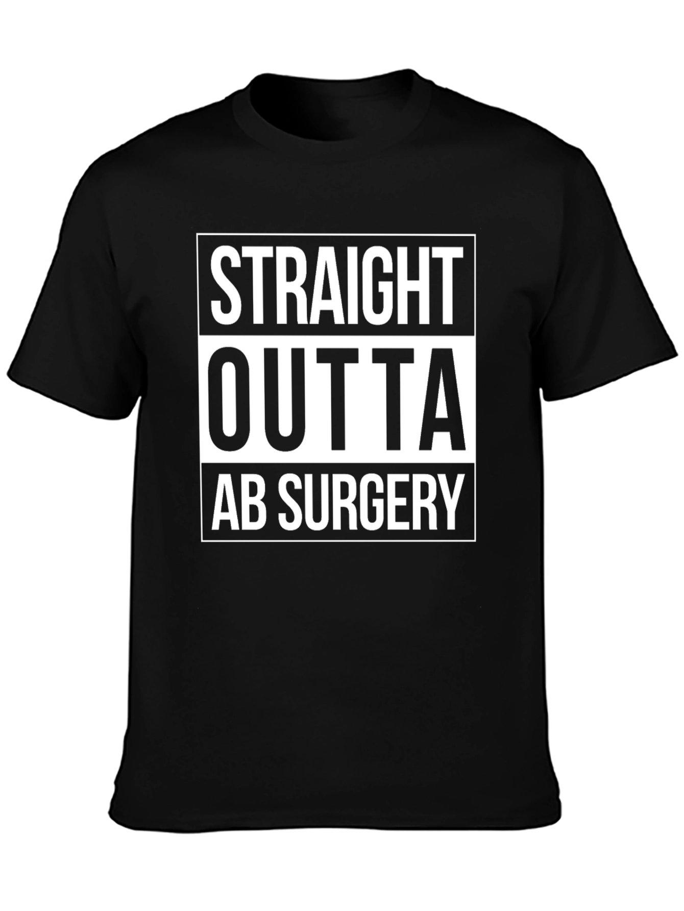 Black Straight Outta Ab Surgery Black T-Shirt view 3