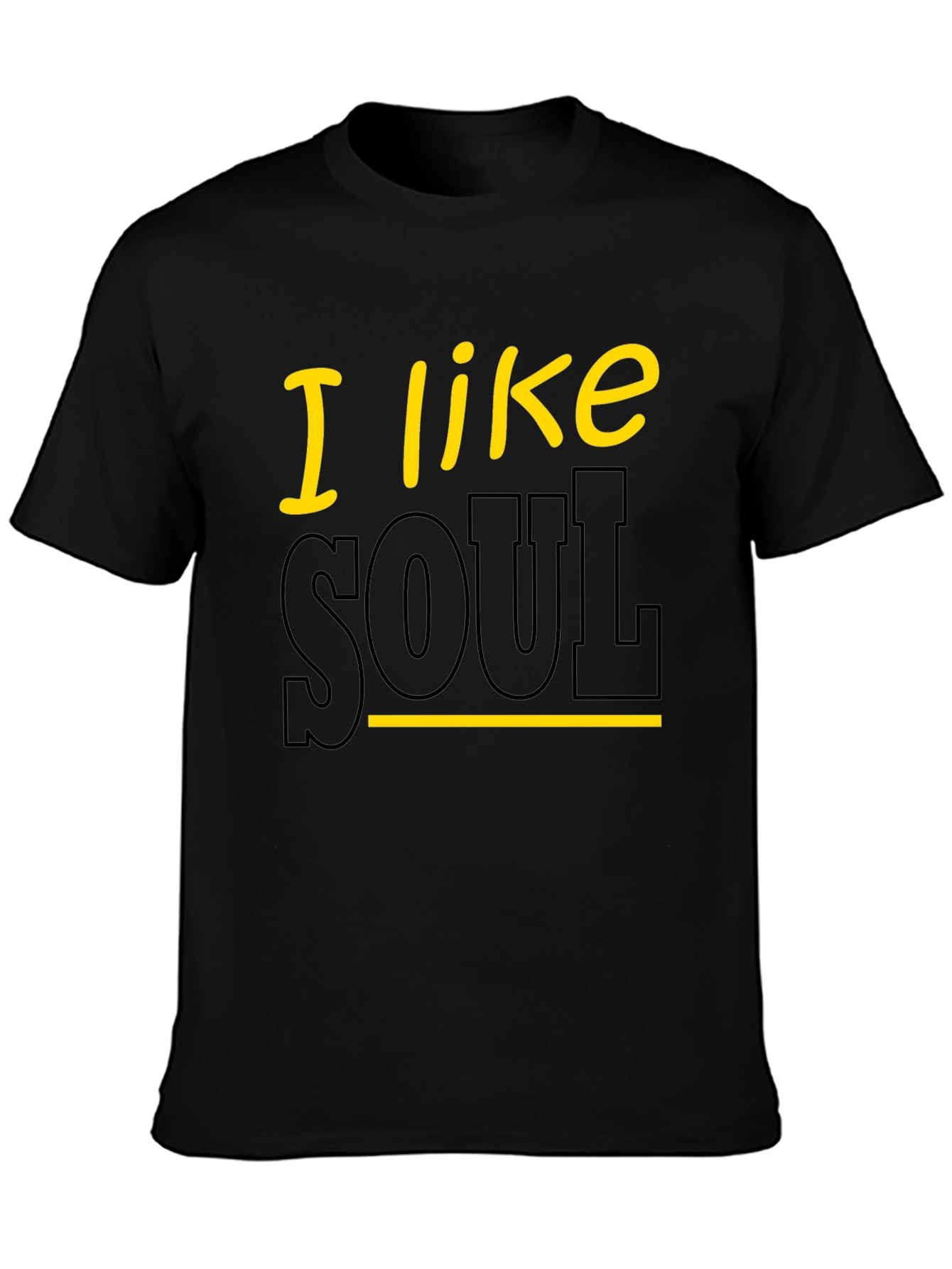 Black I Like Soul Graphic Tee - Black Cotton T-Shirt view 3