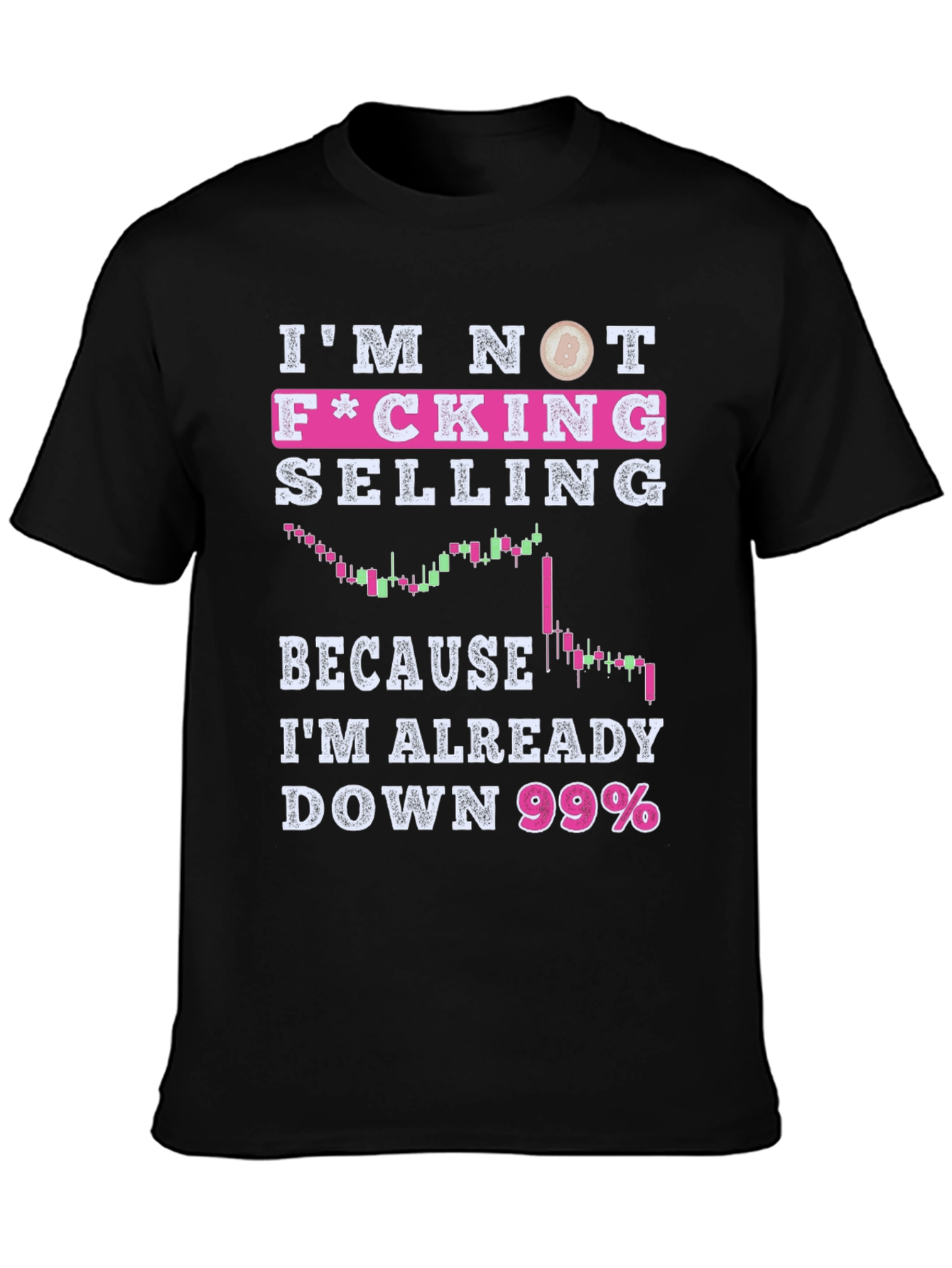 Black I'm Not F*cking Selling Black T-Shirt view 3