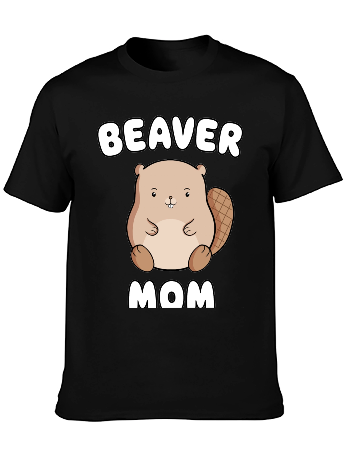 Black Beaver Mom Graphic Tee - Unisex Cotton T-Shirt view 3
