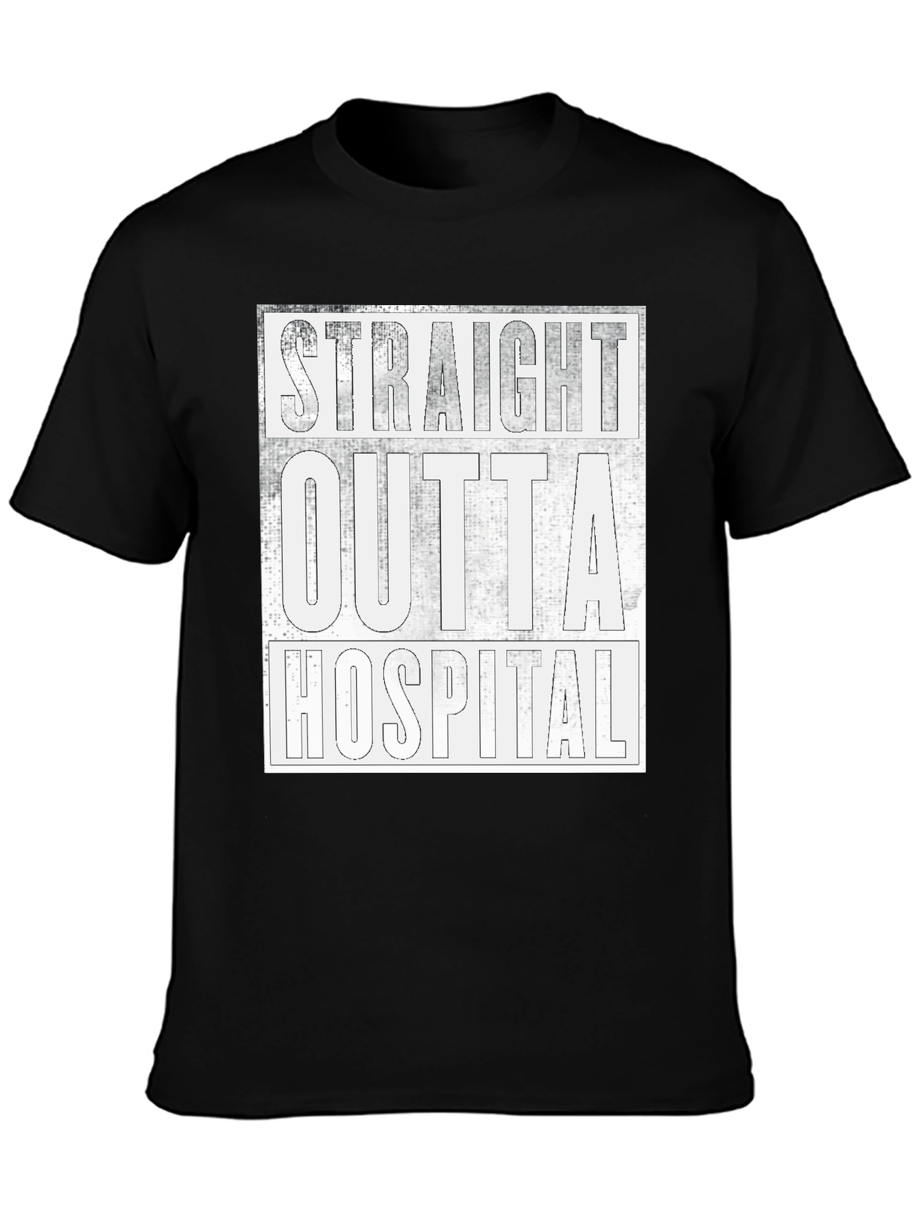 Black Straight Outta Hospital Graphic Tee view 3