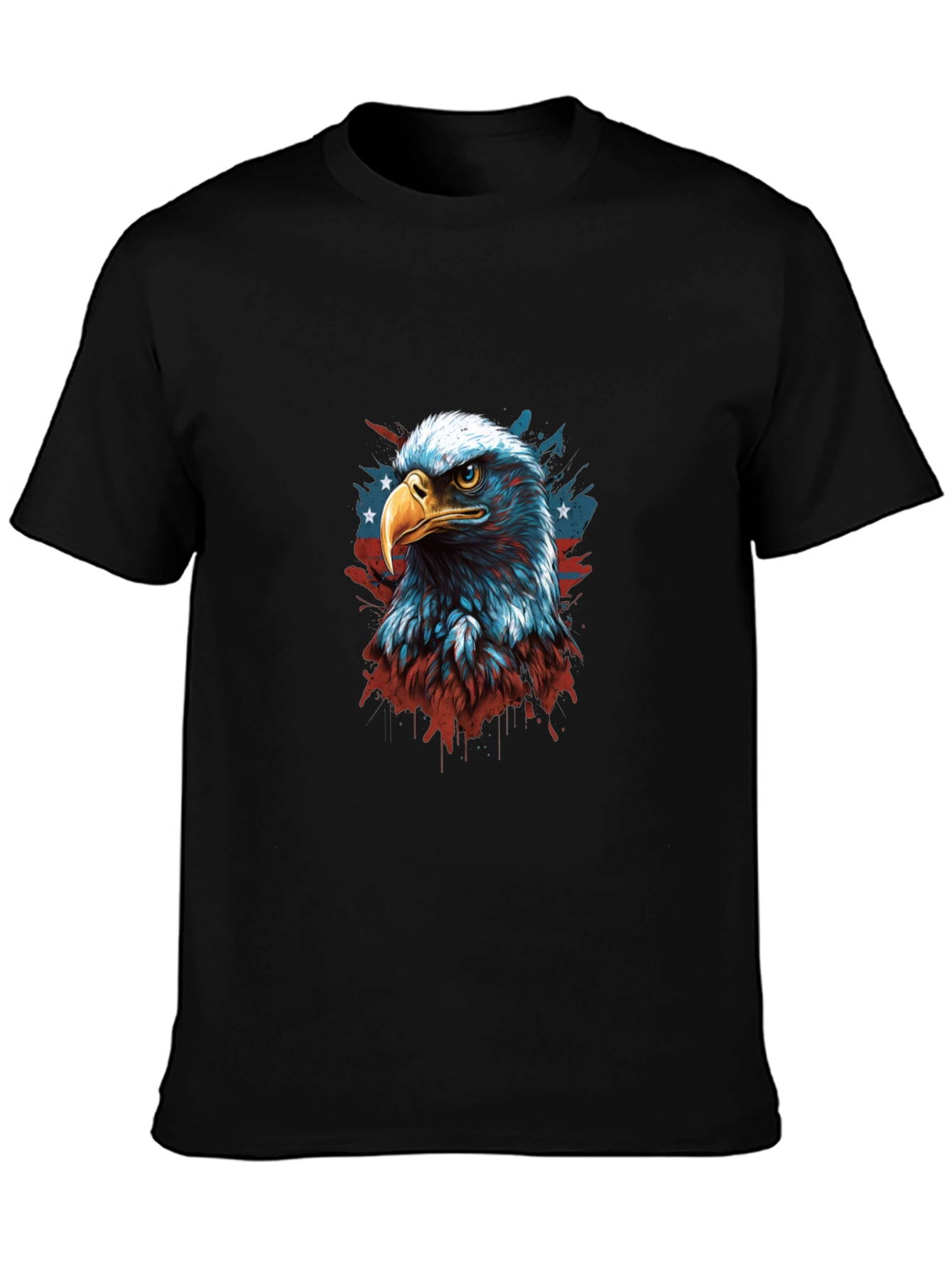 Black Patriotic Eagle Graphic Tee - Men's Black T-Shirt view 3