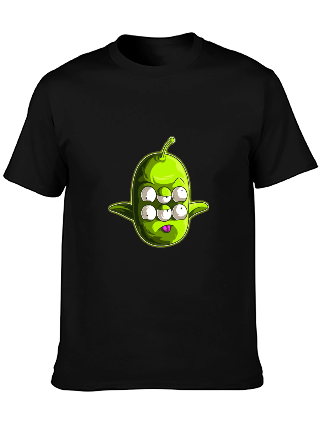 Black Six-Eyed Alien Graphic Tee - Men's Black T-Shirt view 3