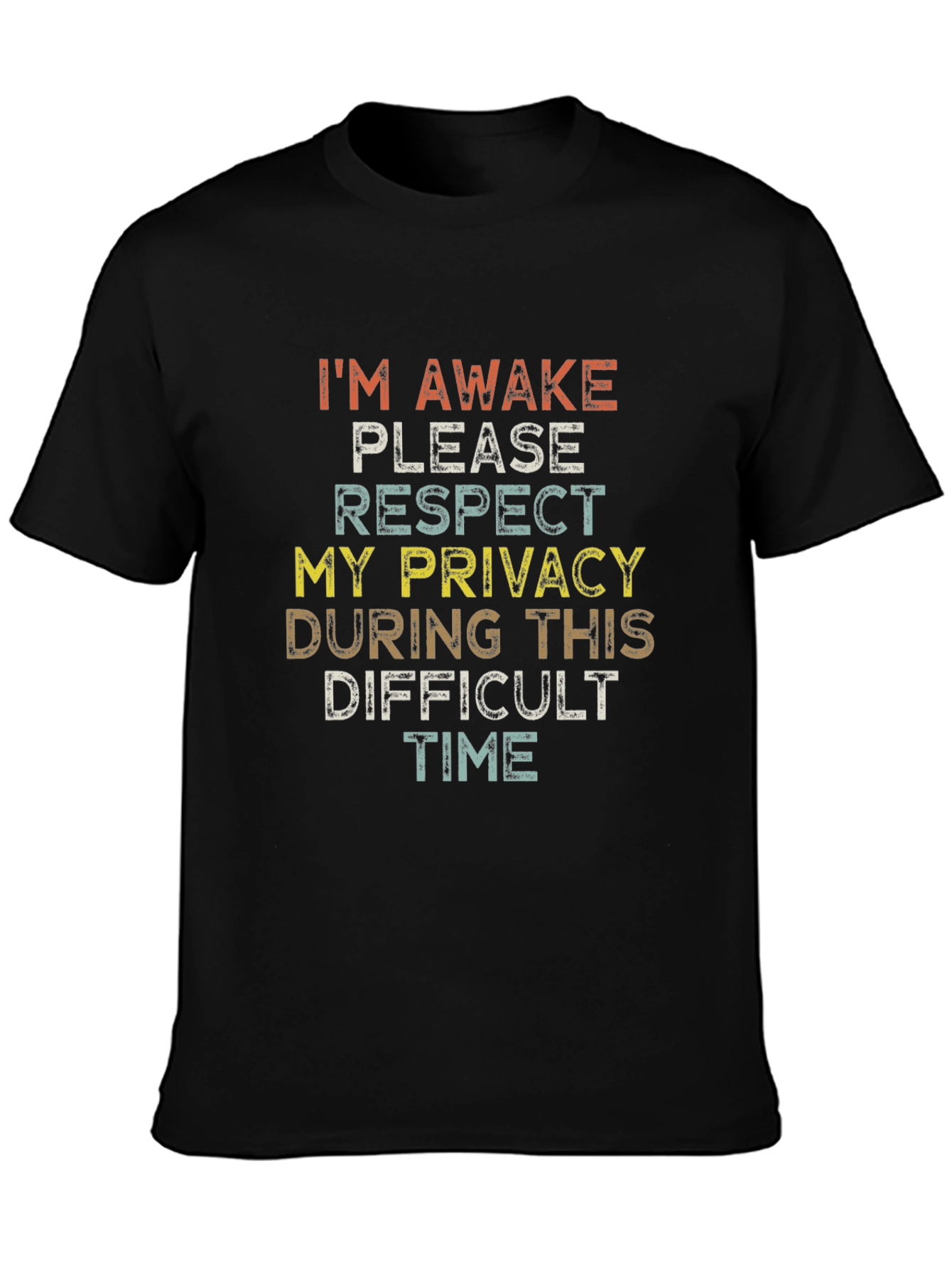 Black Humorous 'I'm Awake' Graphic T-Shirt view 3