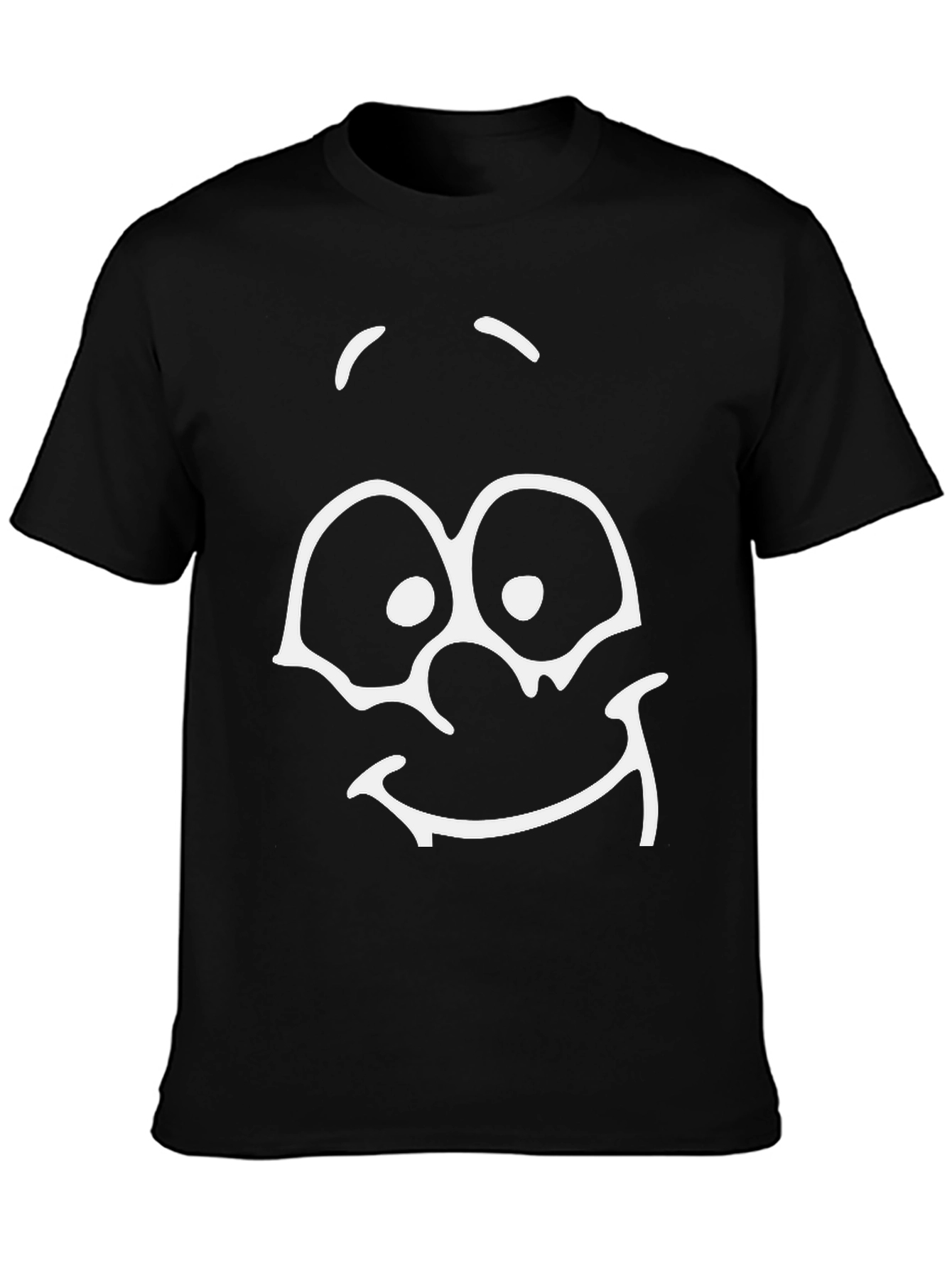 Black Funny Face Graphic Black T-Shirt view 3