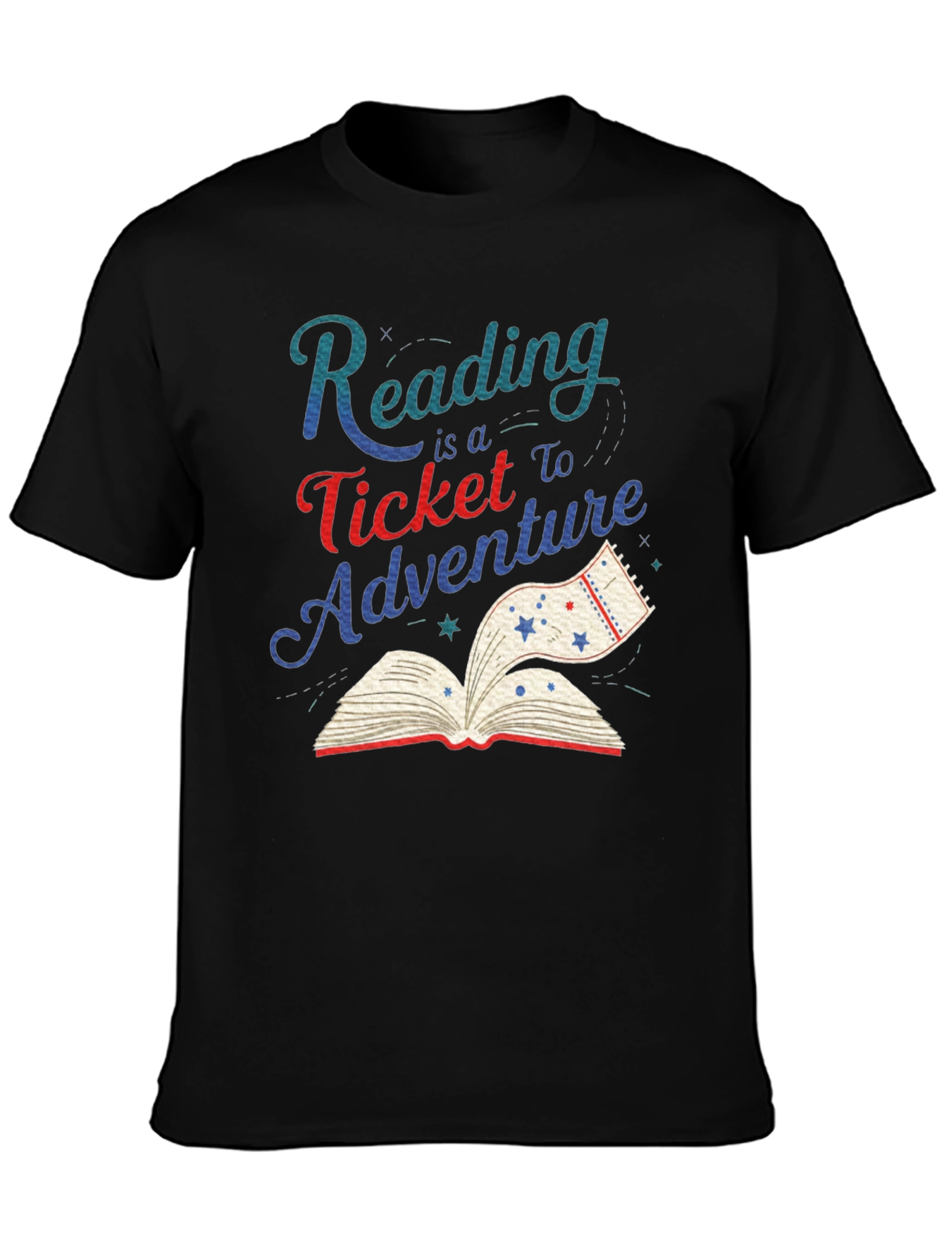 Black Reading Adventure Graphic Tee view 3