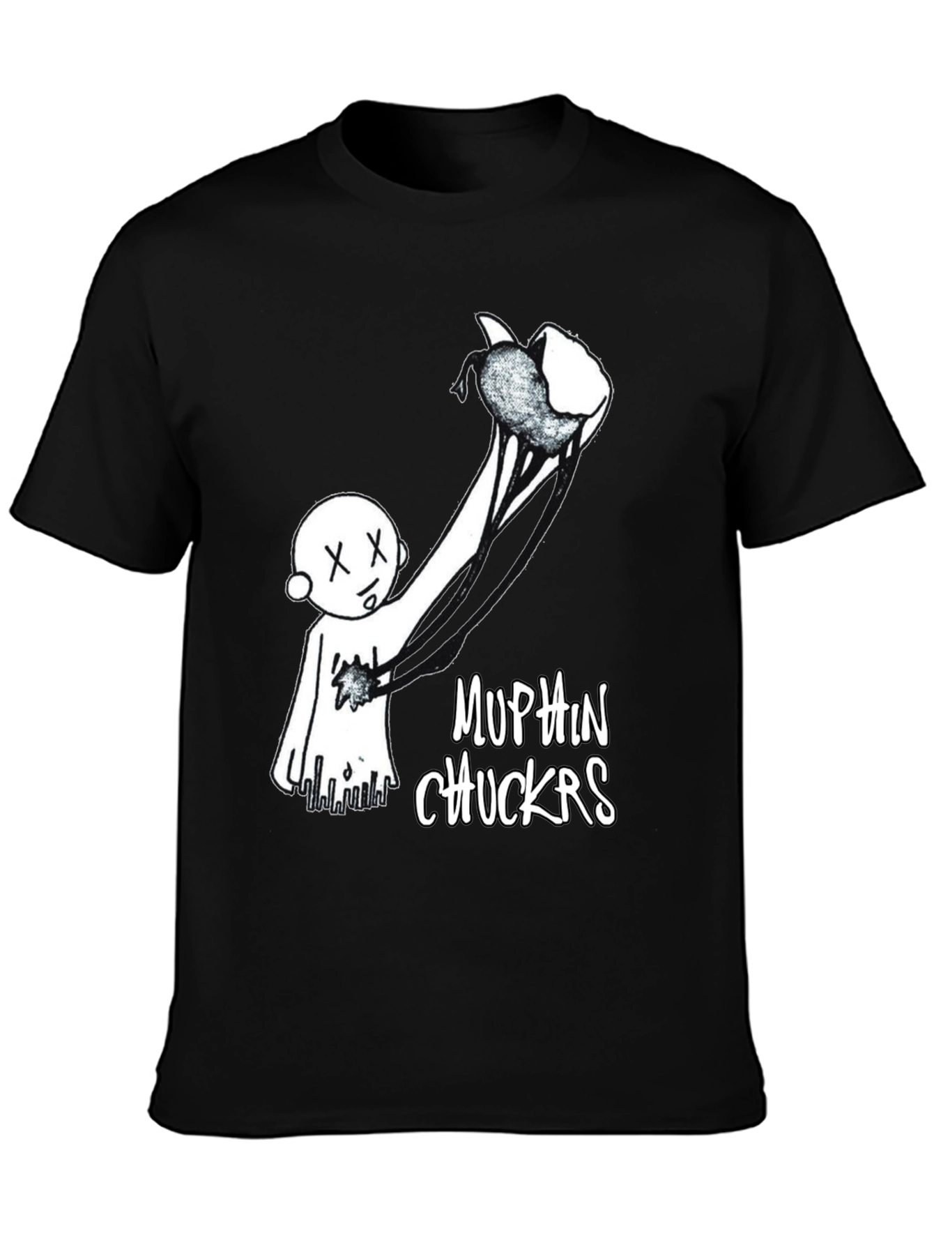 Black Muffin Chuckers Graphic Tee - Unique Design view 3