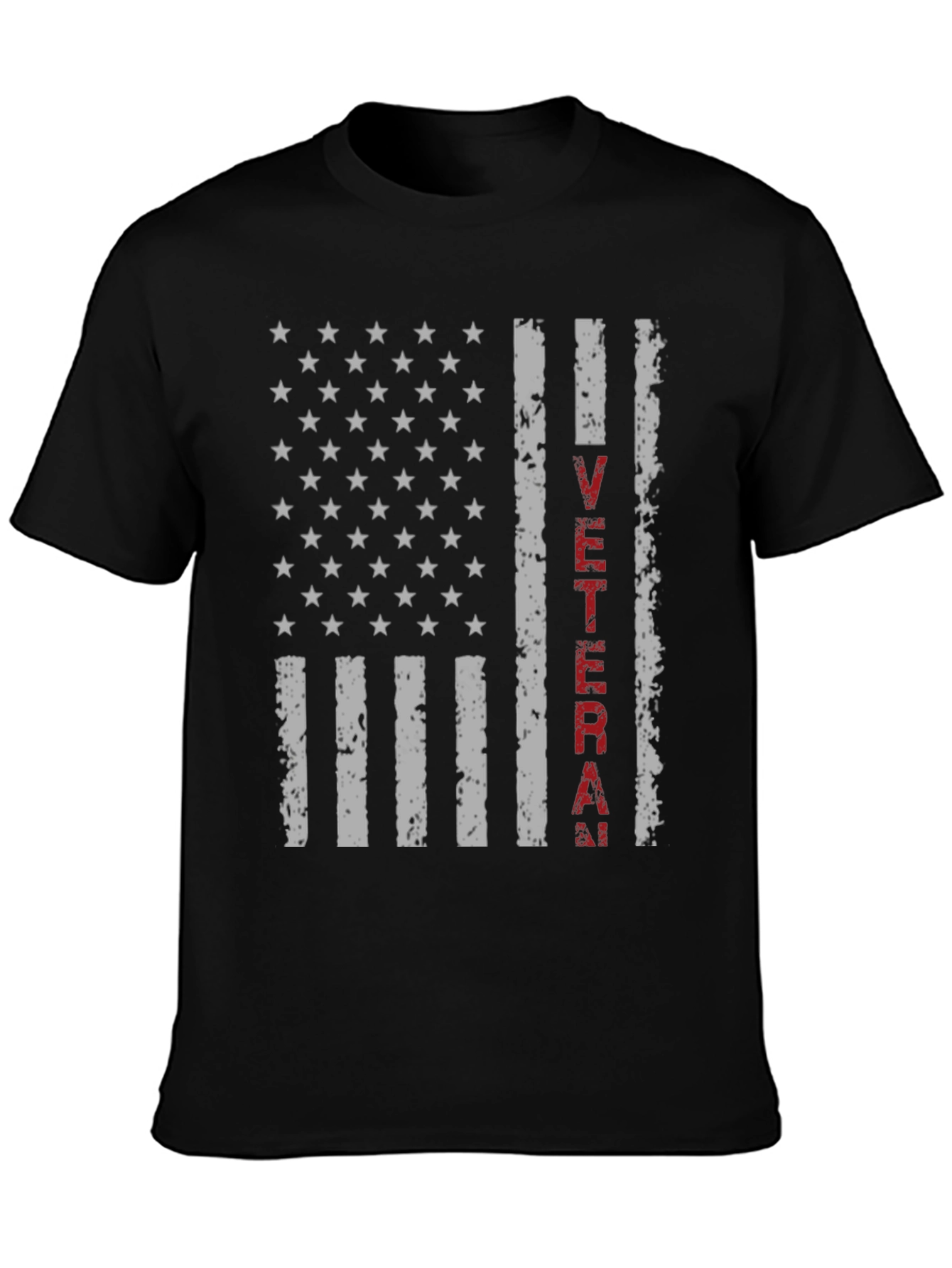 Black Veteran Flag Graphic T-Shirt view 3