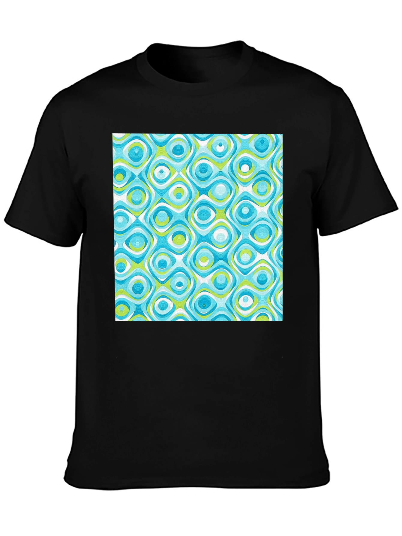 Black Retro Pattern Tee - Cool & Stylish view 3