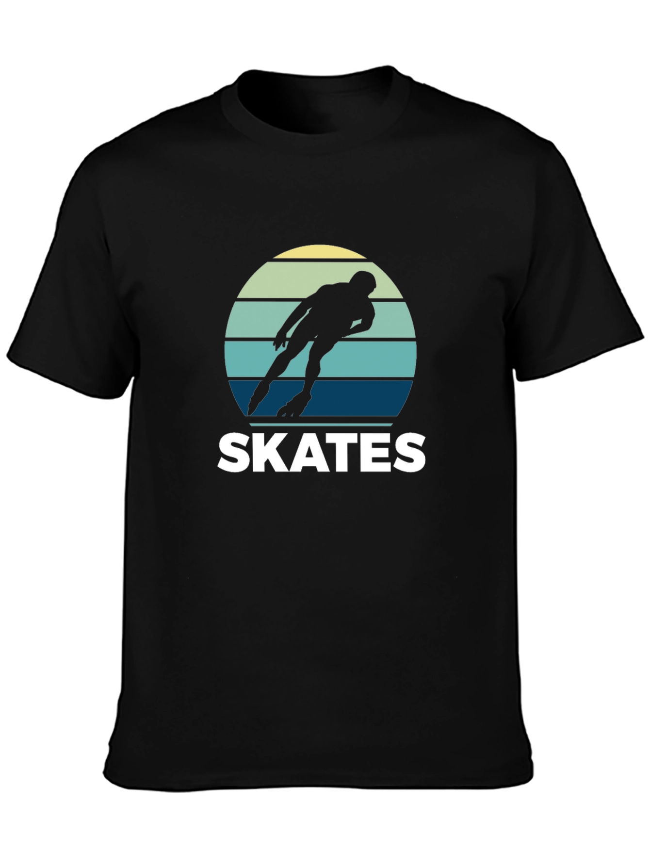 Black Retro Skates T-Shirt - Vintage Style Graphic Tee view 3