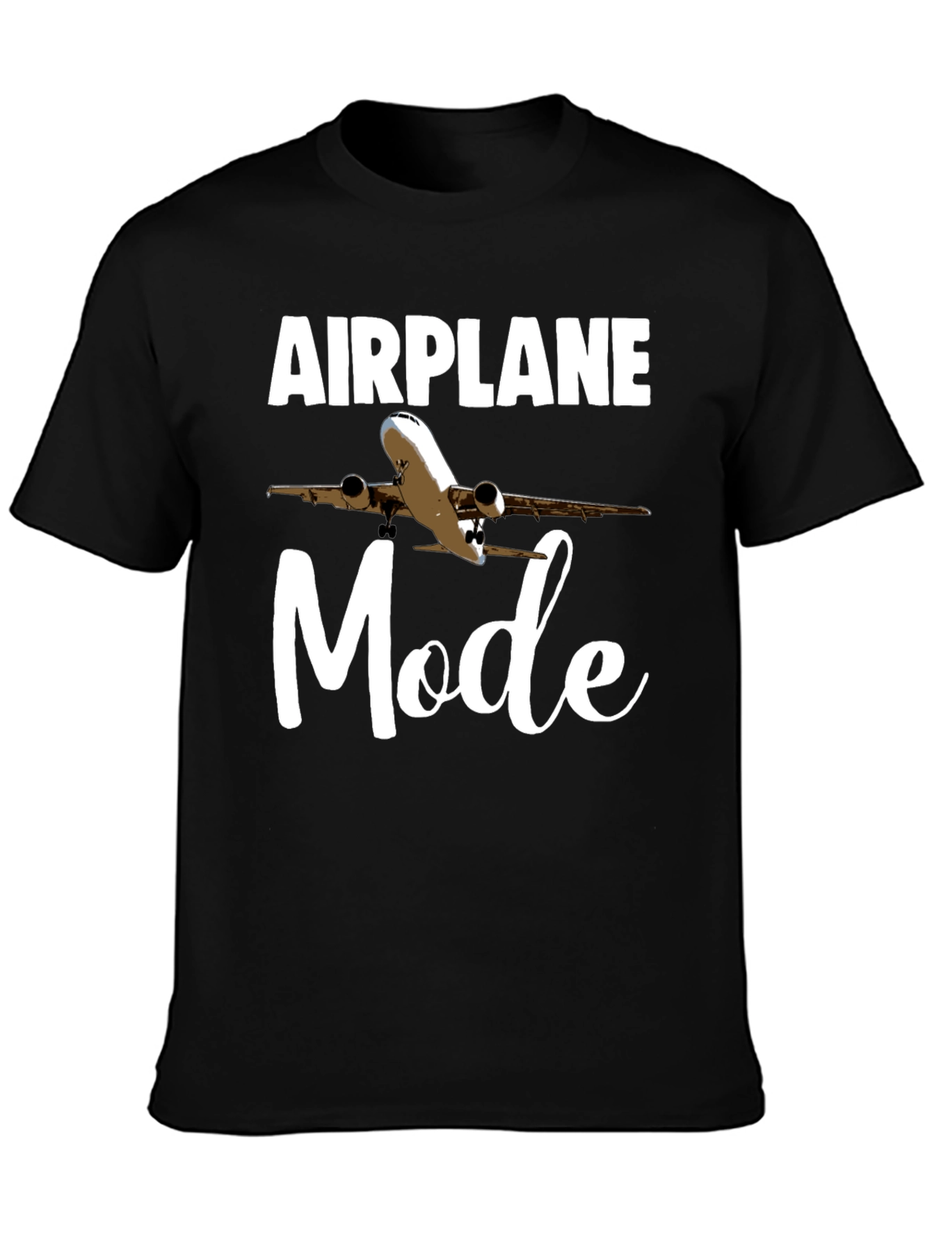 Black Airplane Mode T-Shirt | Funny Travel Tee view 3