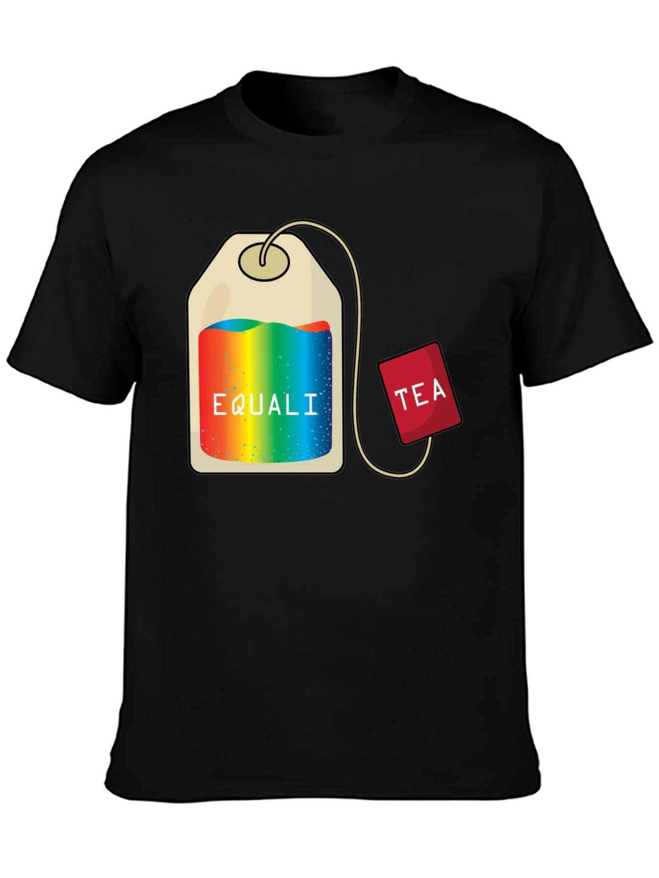Black Equality Tea T-Shirt - Pride Rainbow Bag Tee view 3