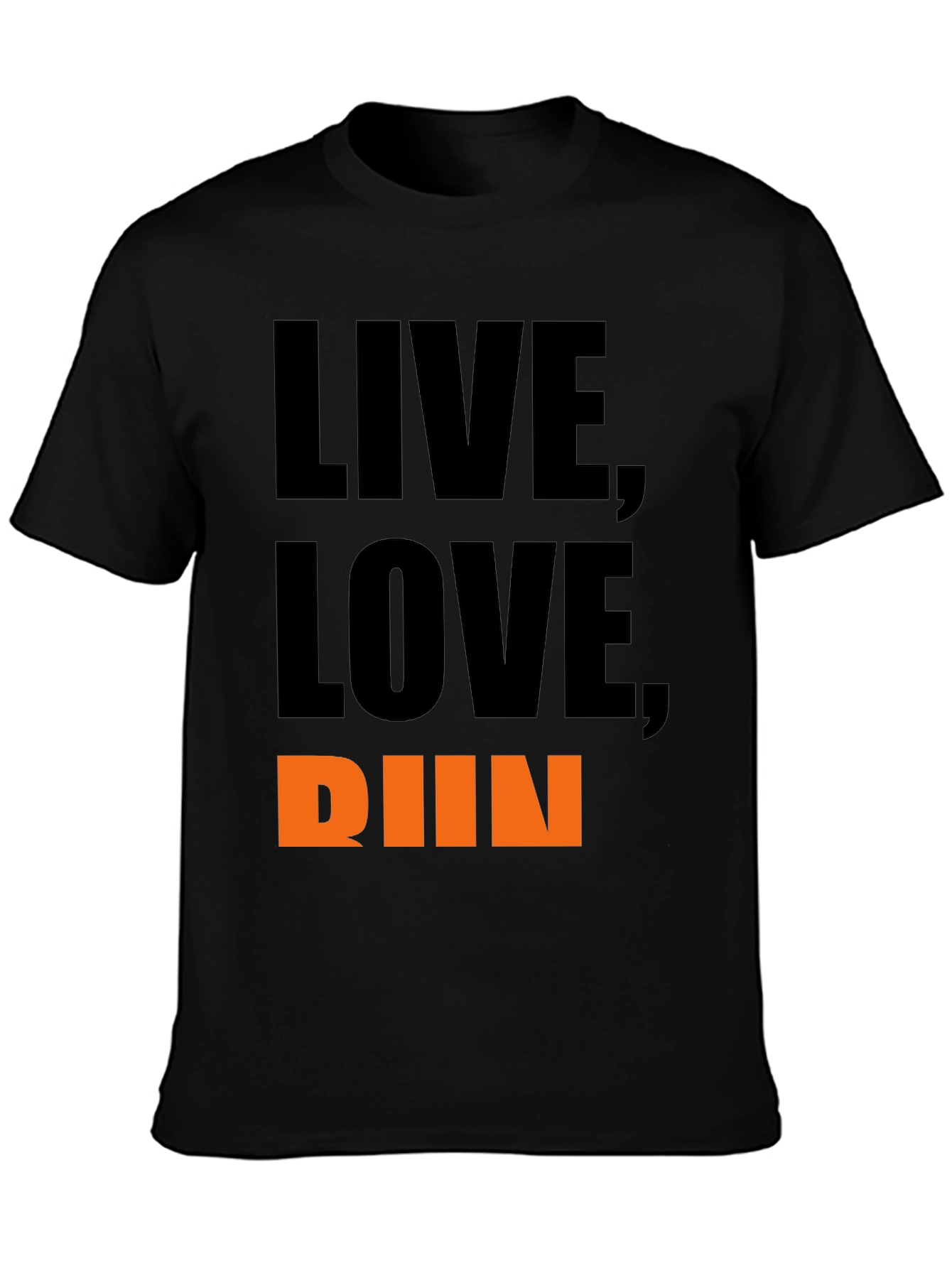 Black Live, Love, Run T-Shirt - Motivational Graphic Tee view 3