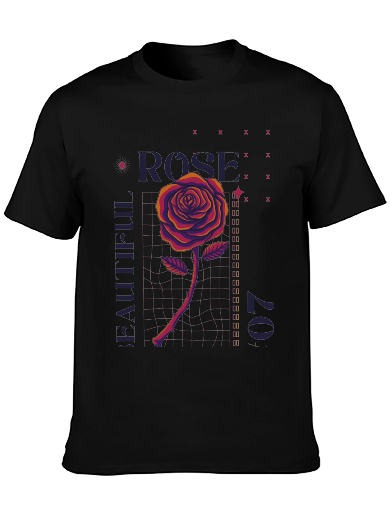 Black Rose Graphic T-Shirt - Men's Black Tee view 3