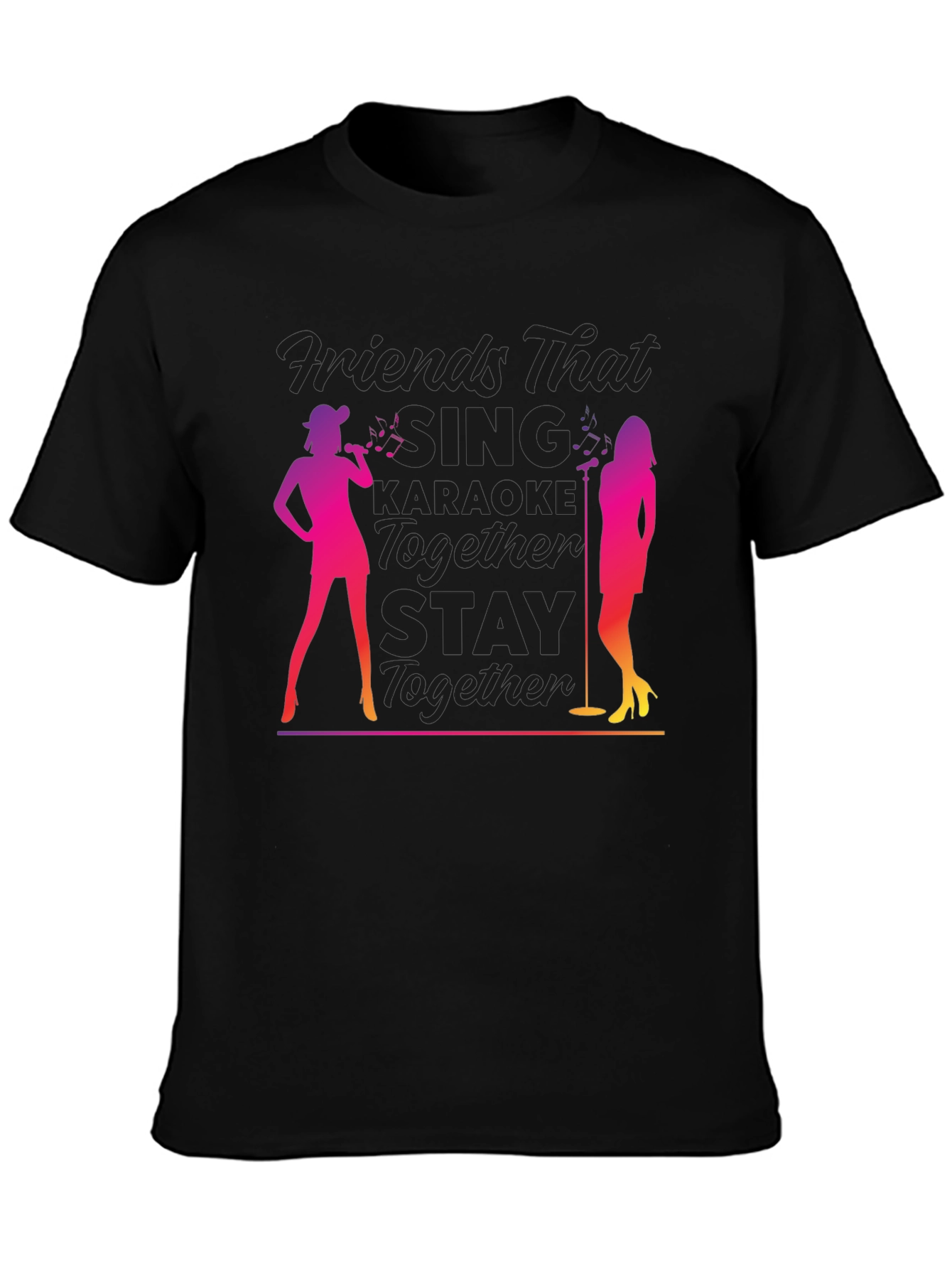 Black Karaoke Duo Black T-Shirt view 3
