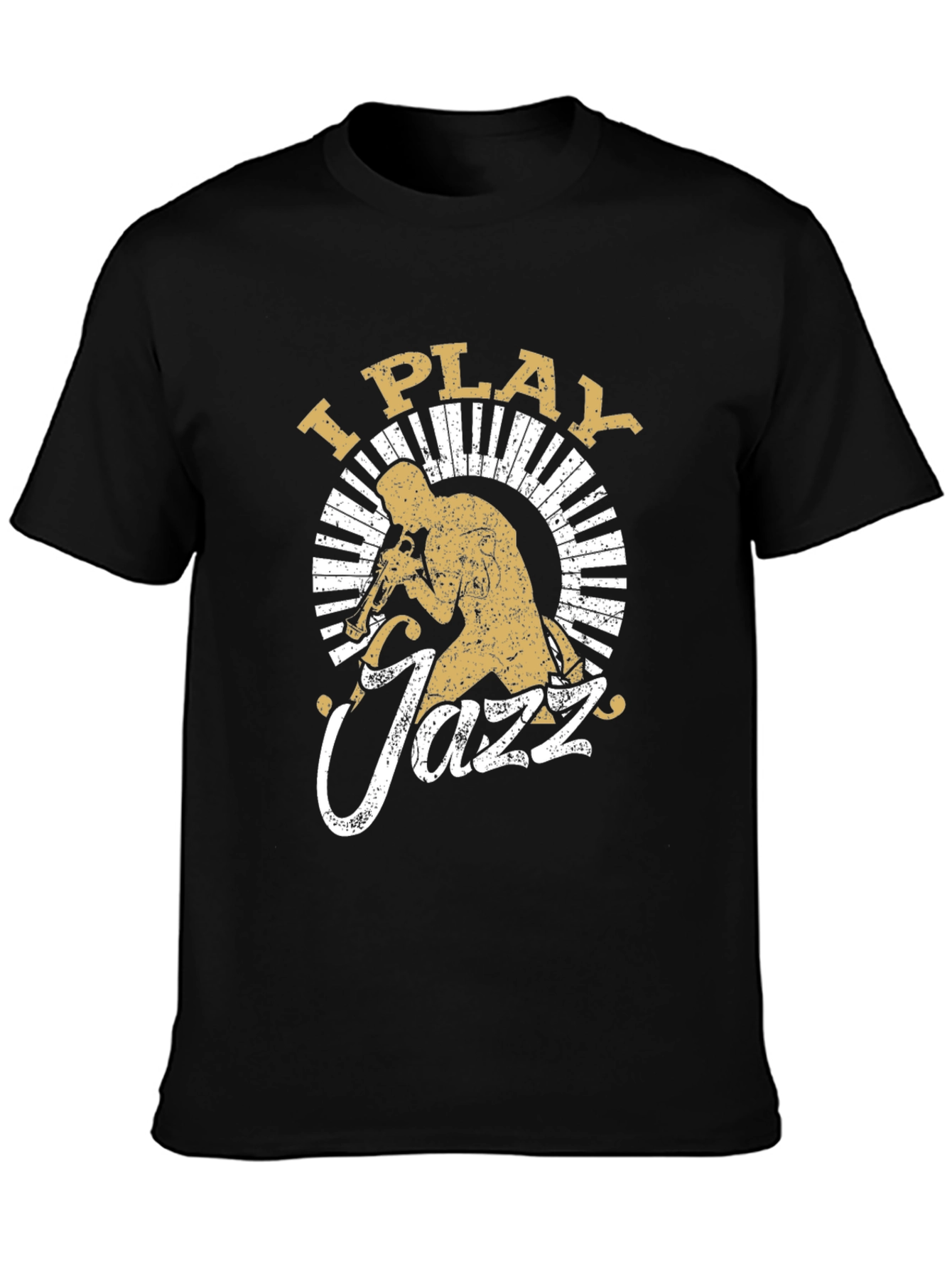 Black I Play Jazz Graphic T-Shirt view 3