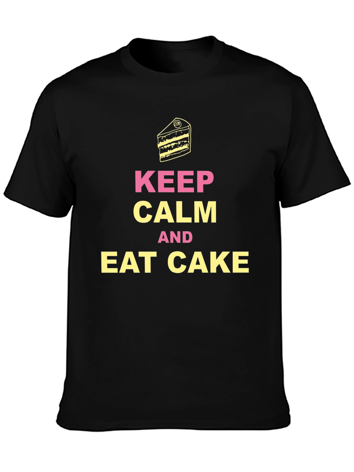 Black Keep Calm Eat Cake T-Shirt view 3