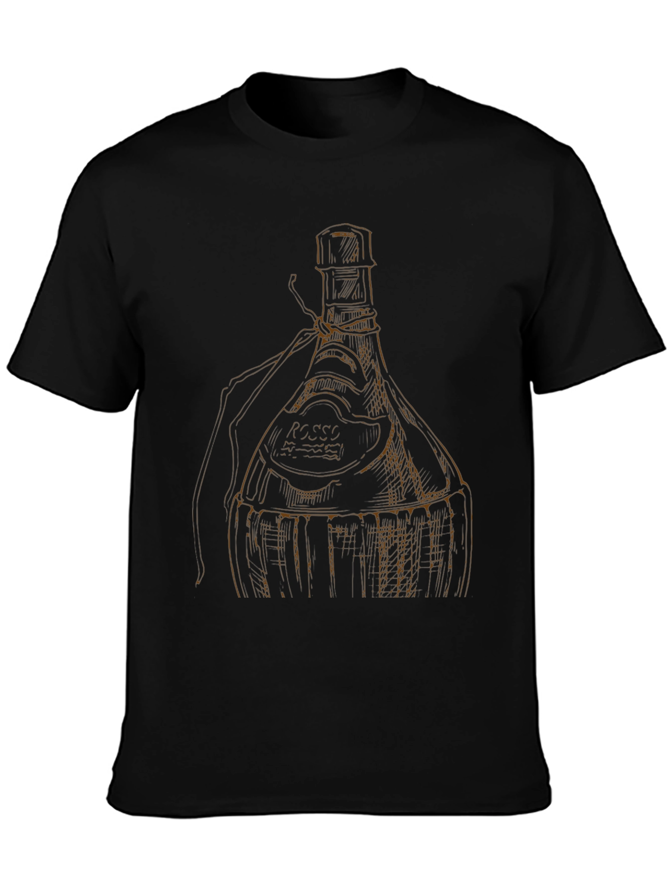 Black Wine Bottle Graphic Tee - Unique Design view 3