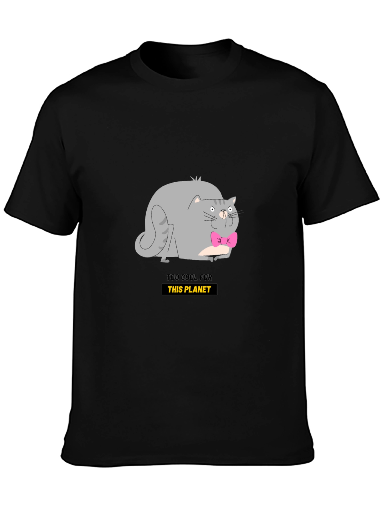 Black Cool Cat Graphic Tee - Black view 3