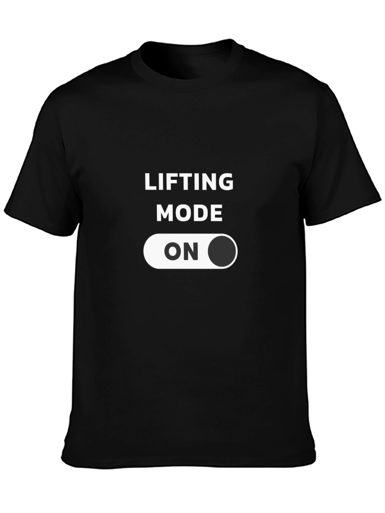Black Lifting Mode ON T-Shirt - Gym Workout Apparel view 3