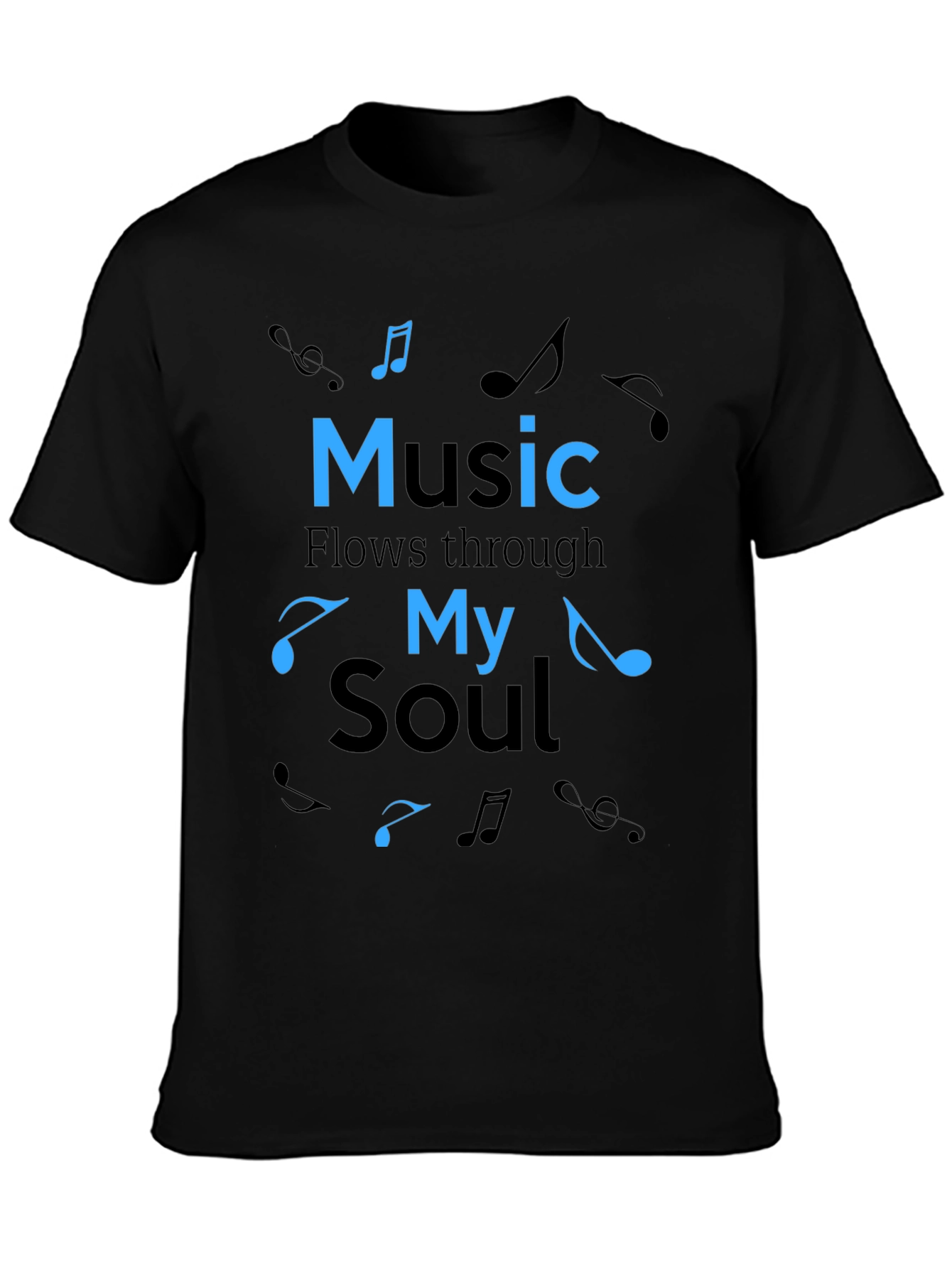 Black Music Flows Through My Soul T-Shirt view 3