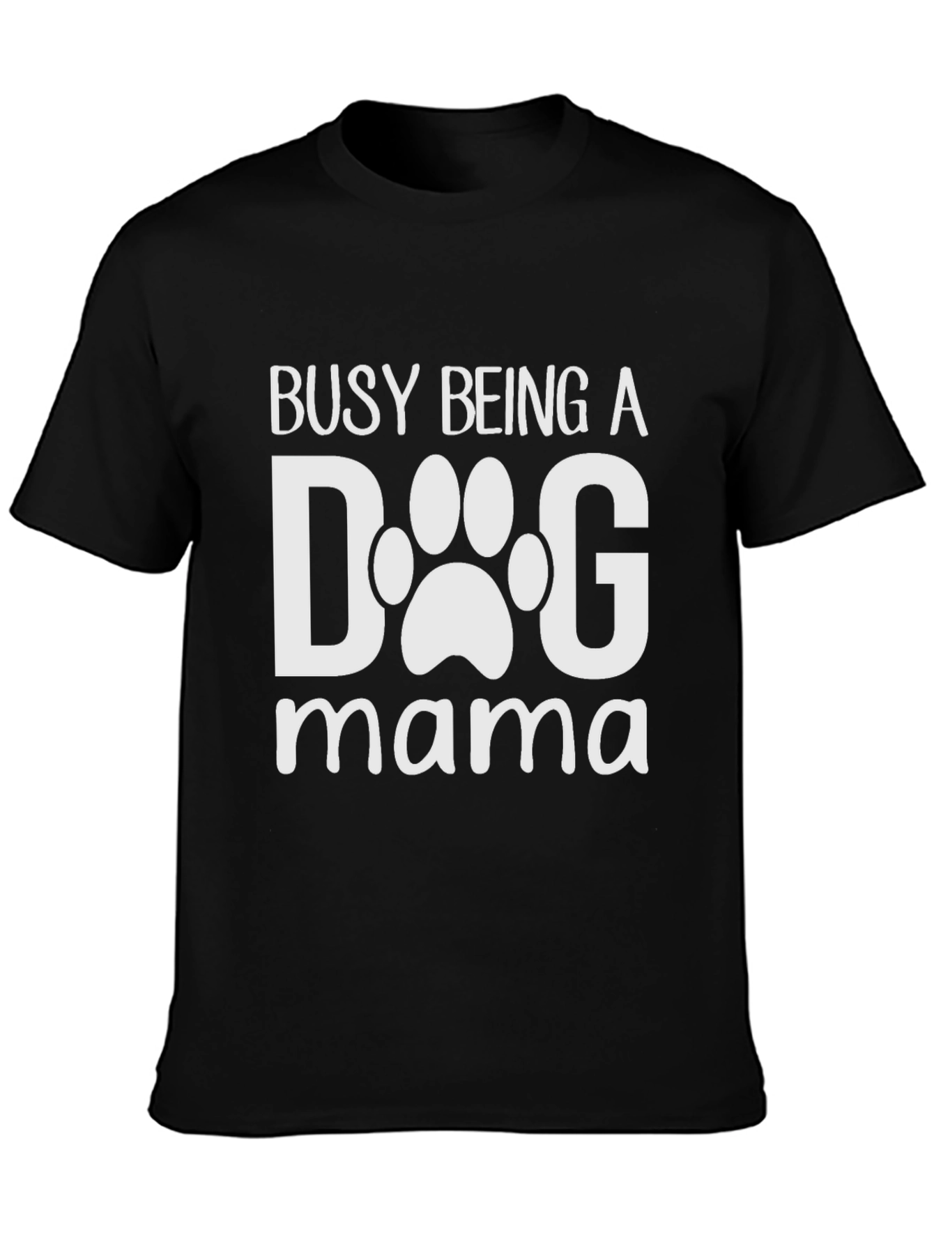 Black Dog Mama T-Shirt - Cute Paw Print Design view 3