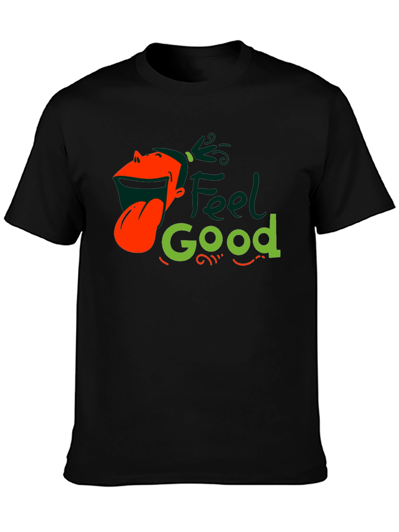 Black Feel Good Graphic Black T-Shirt view 3
