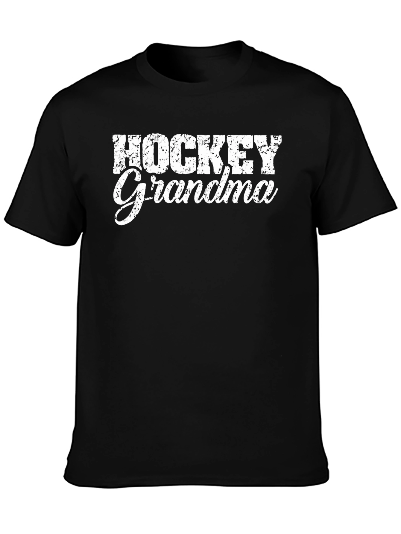 Black Hockey Grandma T-Shirt - Black view 3