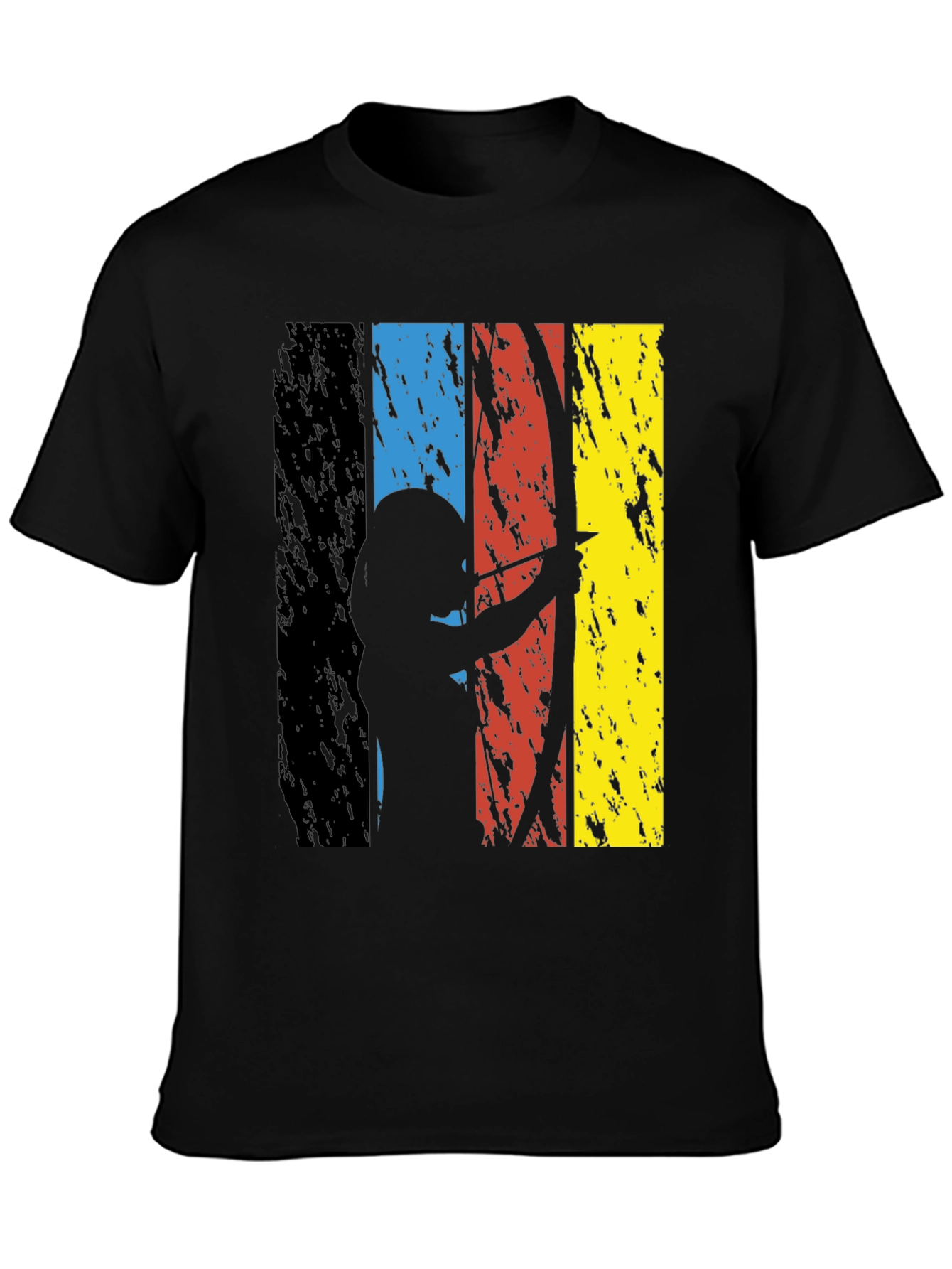 Black Archery Silhouette Graphic Tee - Grunge Style view 3