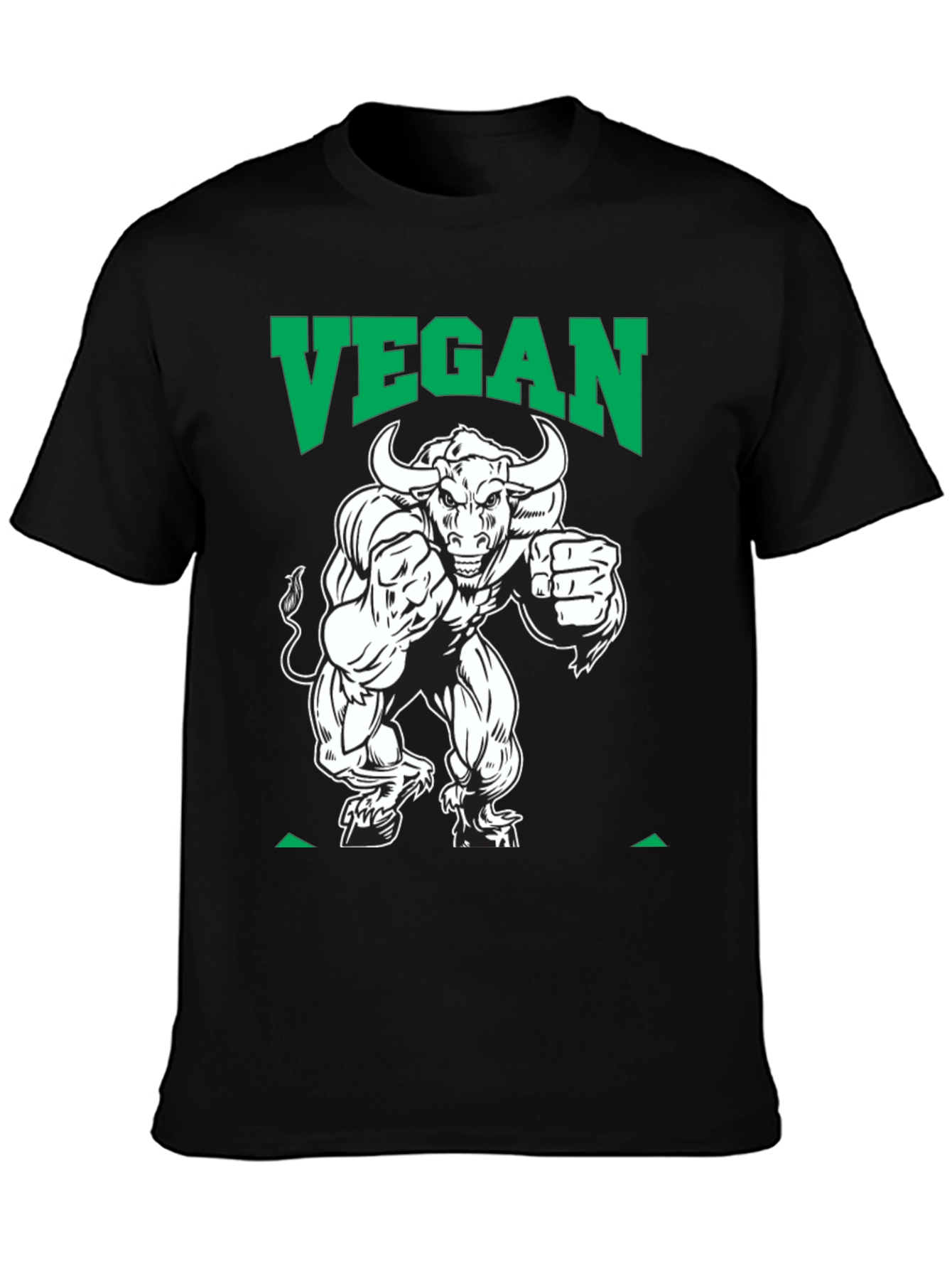 Black Vegan Bull T-Shirt view 3