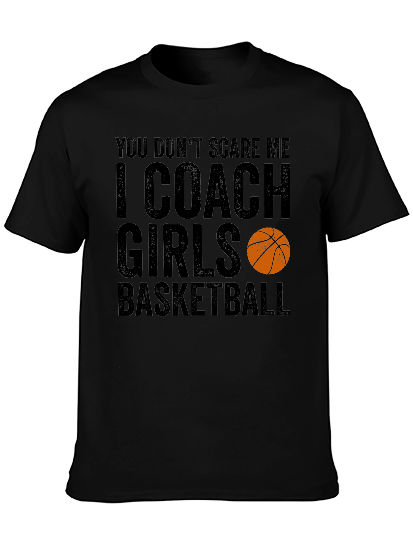 Black Funny Basketball Coach T-Shirt - I Coach Girls Basketball view 3