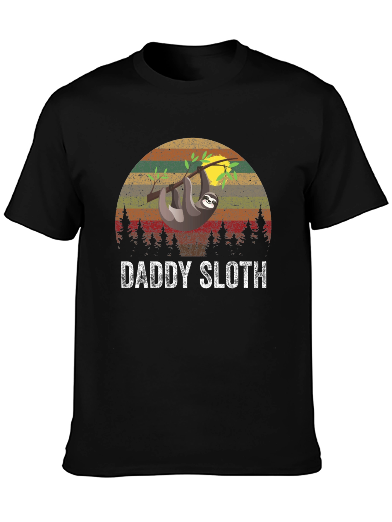 Black Daddy Sloth Graphic T-Shirt view 3