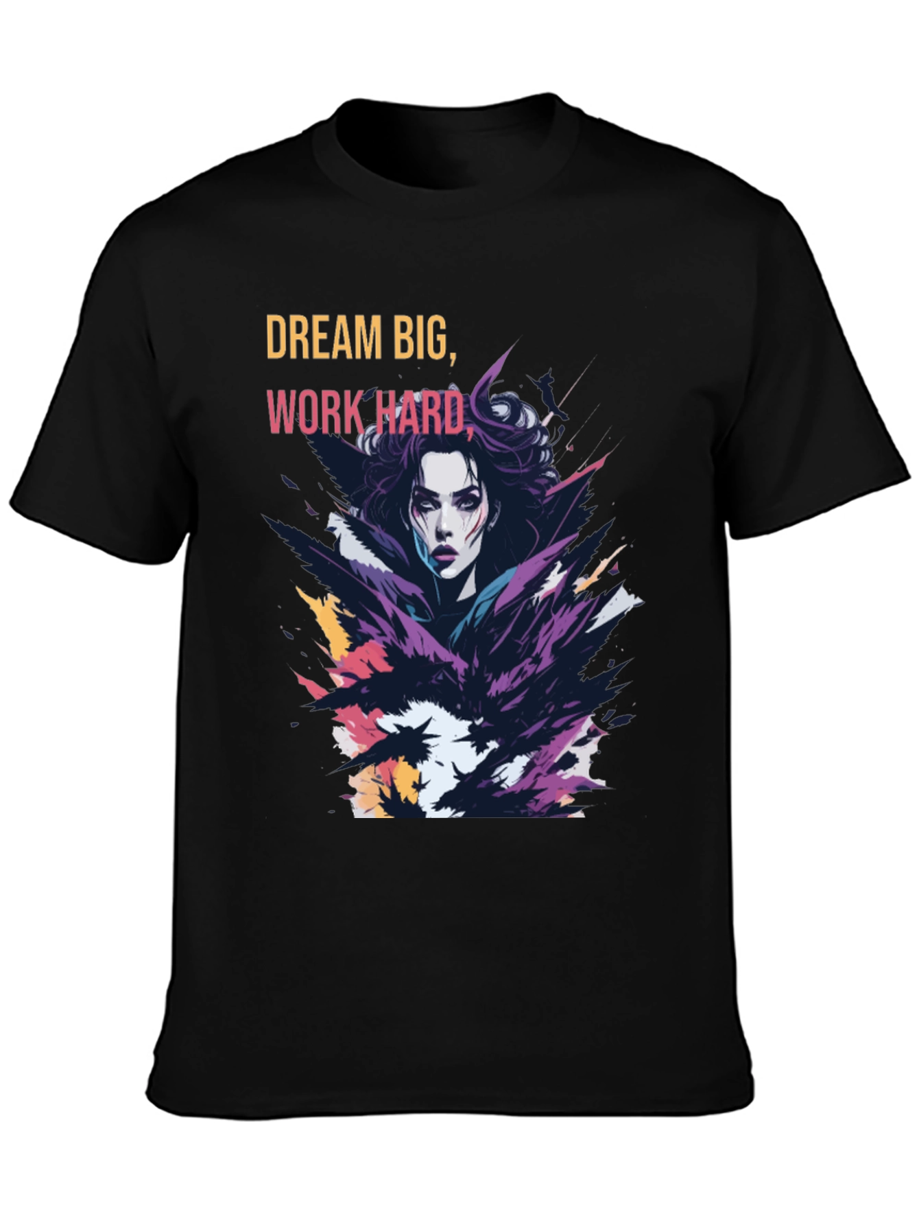 Black Dream Big Graphic Tee - Soft Cotton Blend view 3