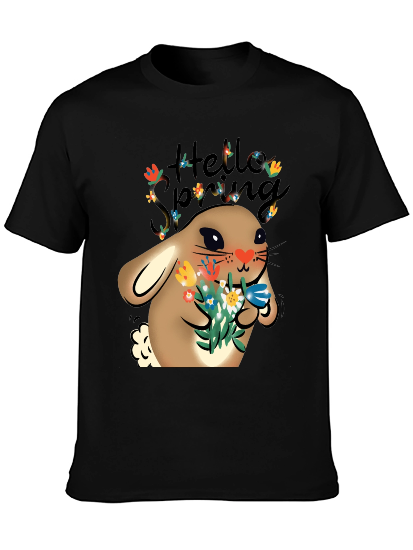 Black Spring Bunny T-Shirt view 3