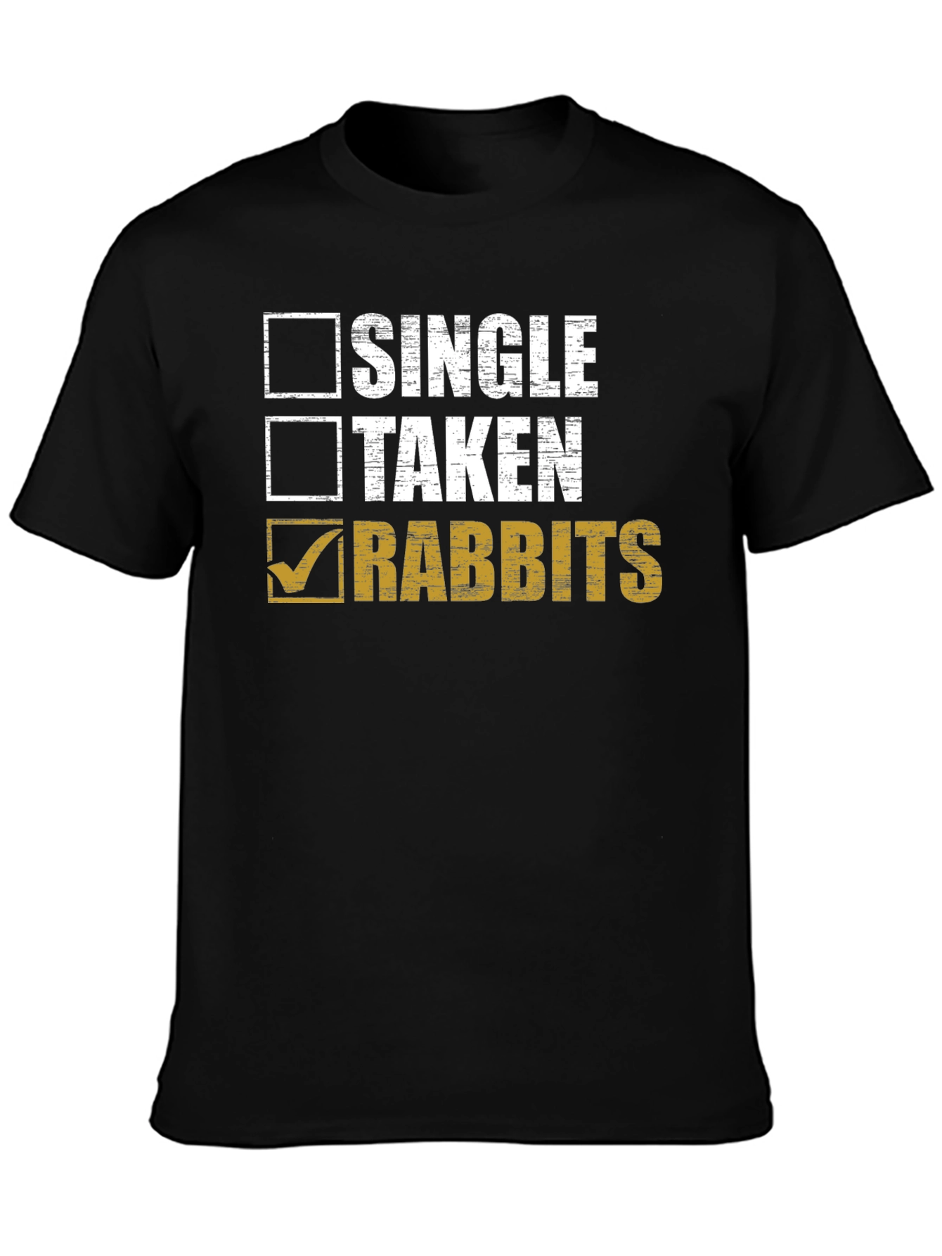 Black Single Taken Rabbits T-Shirt - Funny Animal Lover Tee view 3