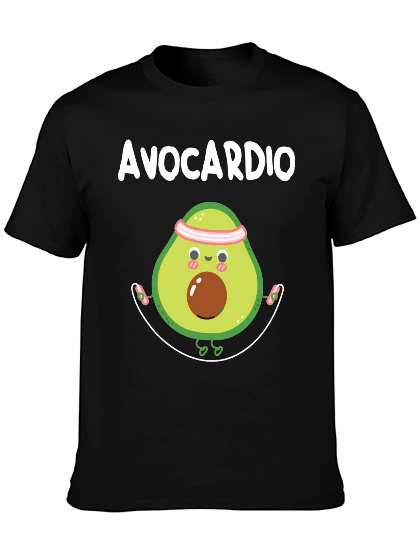 Black Avocardio Graphic Tee - Fitness Humor T-Shirt view 3