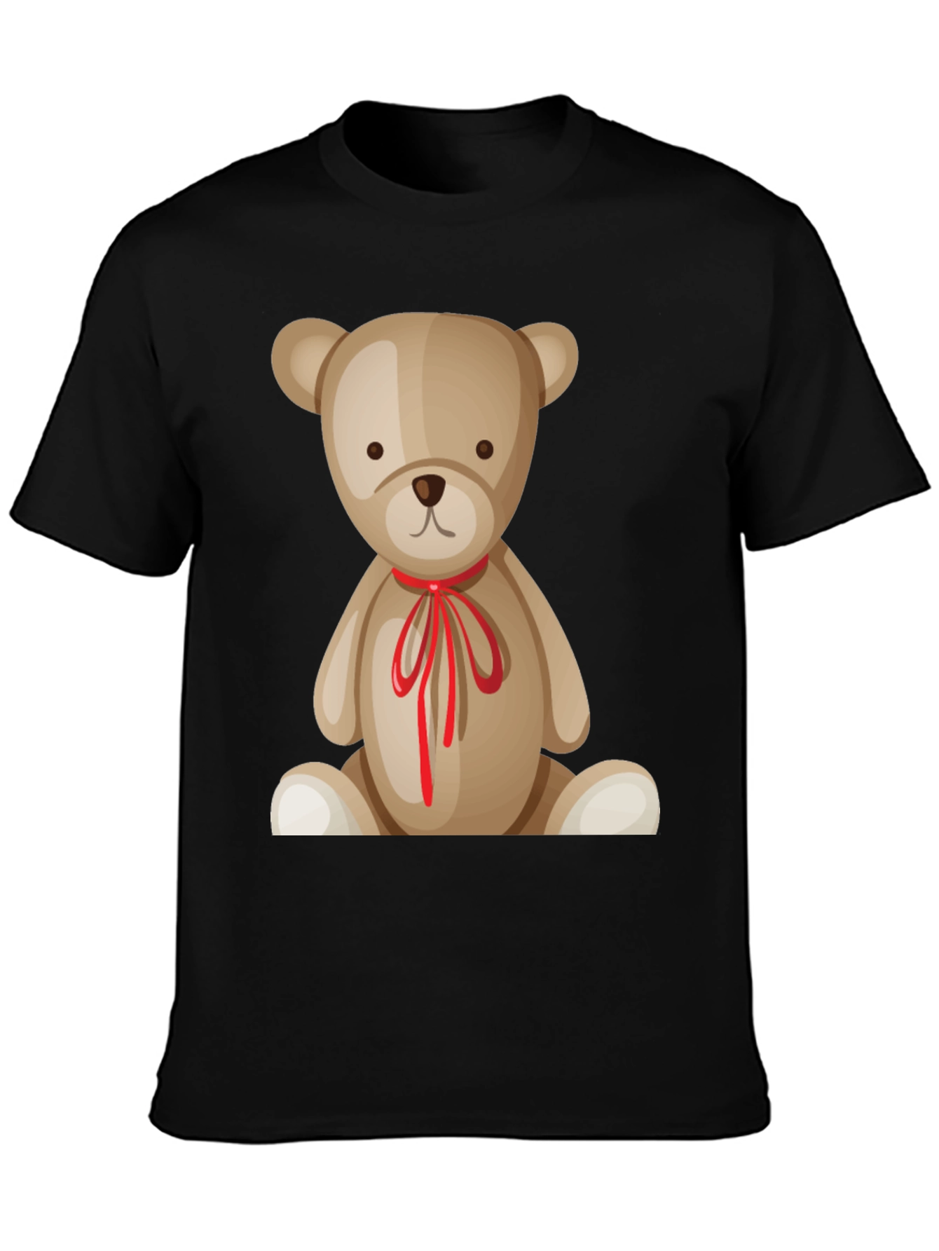 Black Cute Teddy Bear Graphic T-Shirt - Soft Cotton Blend view 3