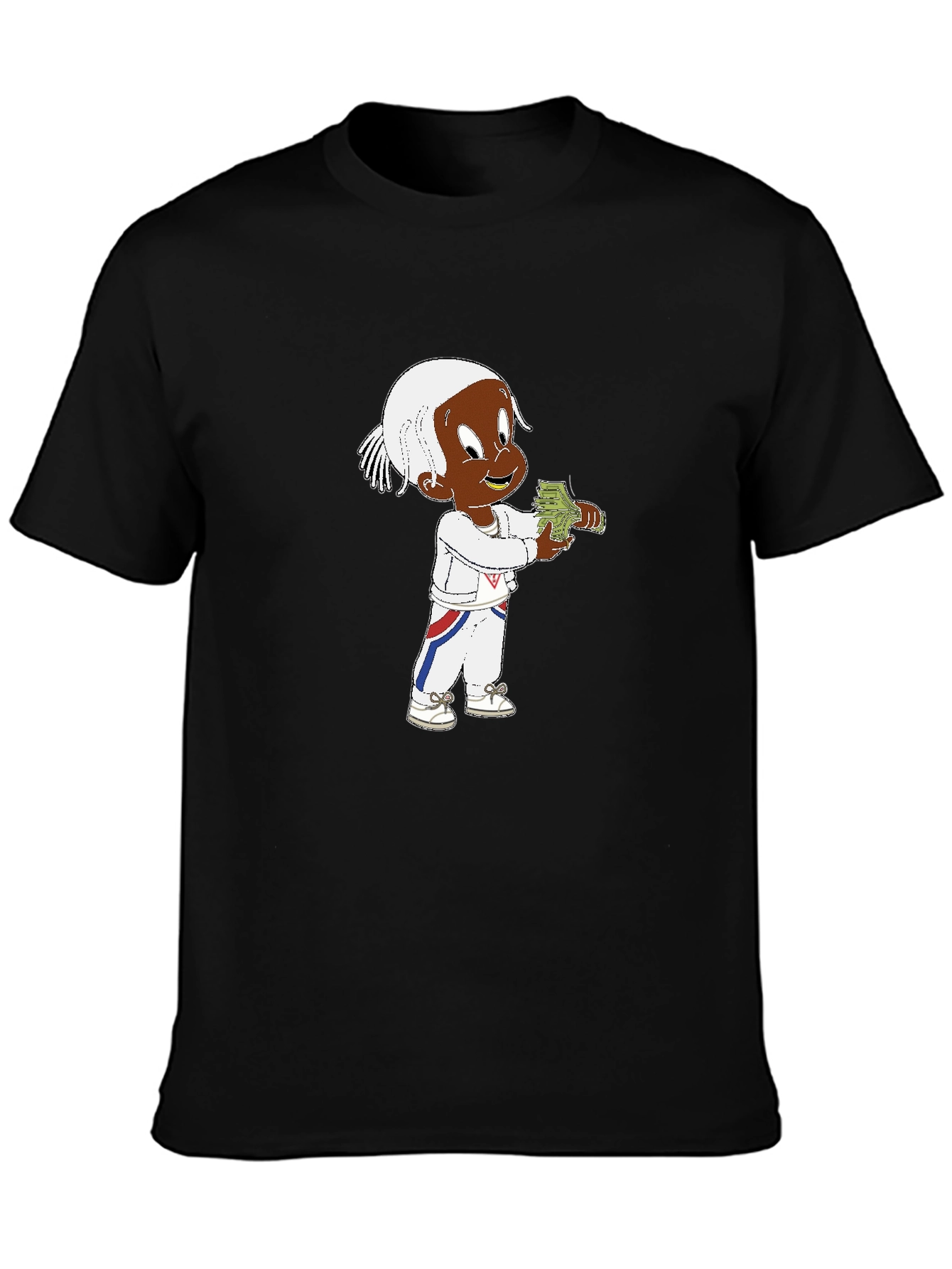 Black Cartoon Character Black T-Shirt view 3