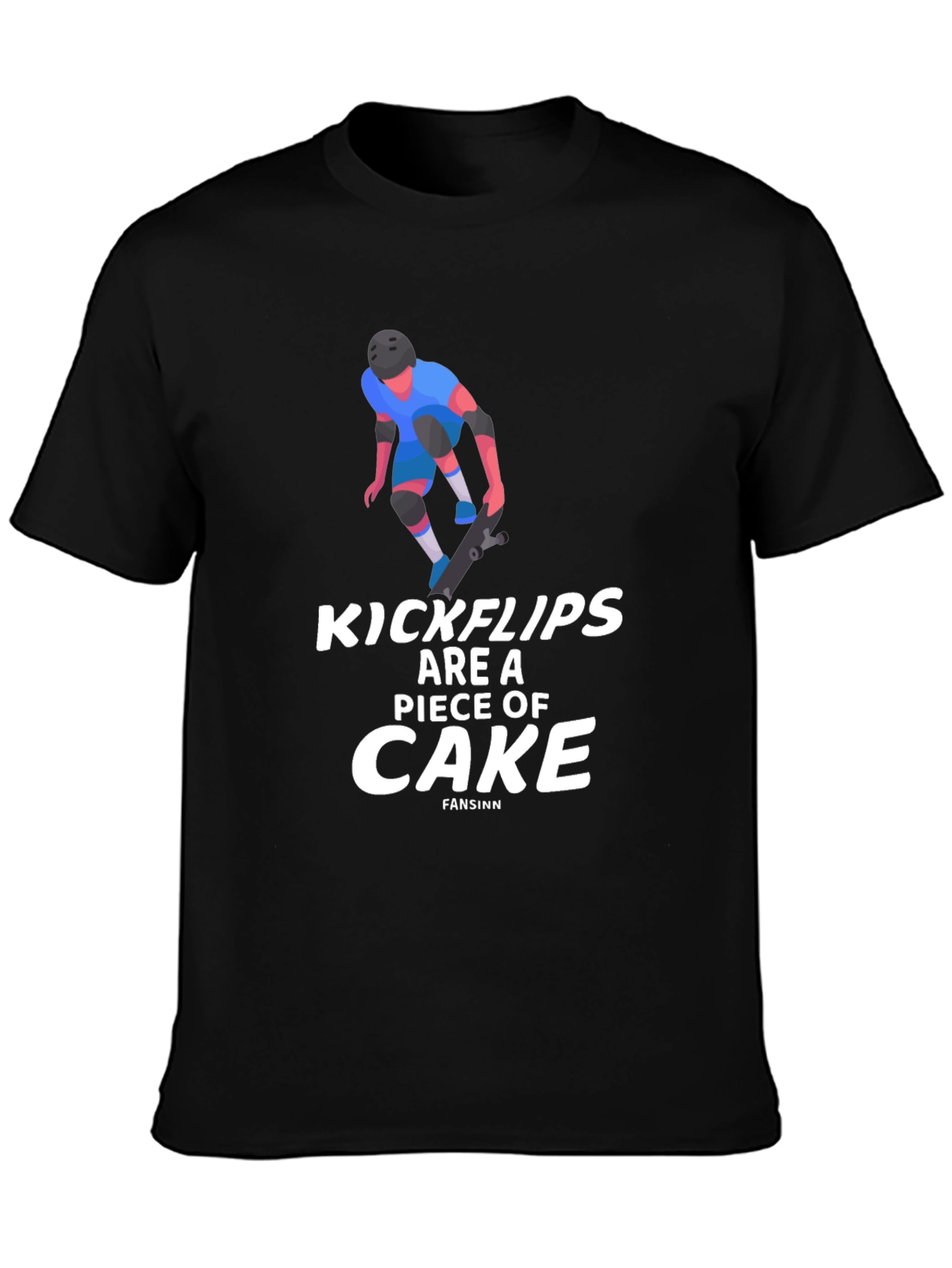 Black Kickflips Cake Graphic Tee - Skater Style view 3