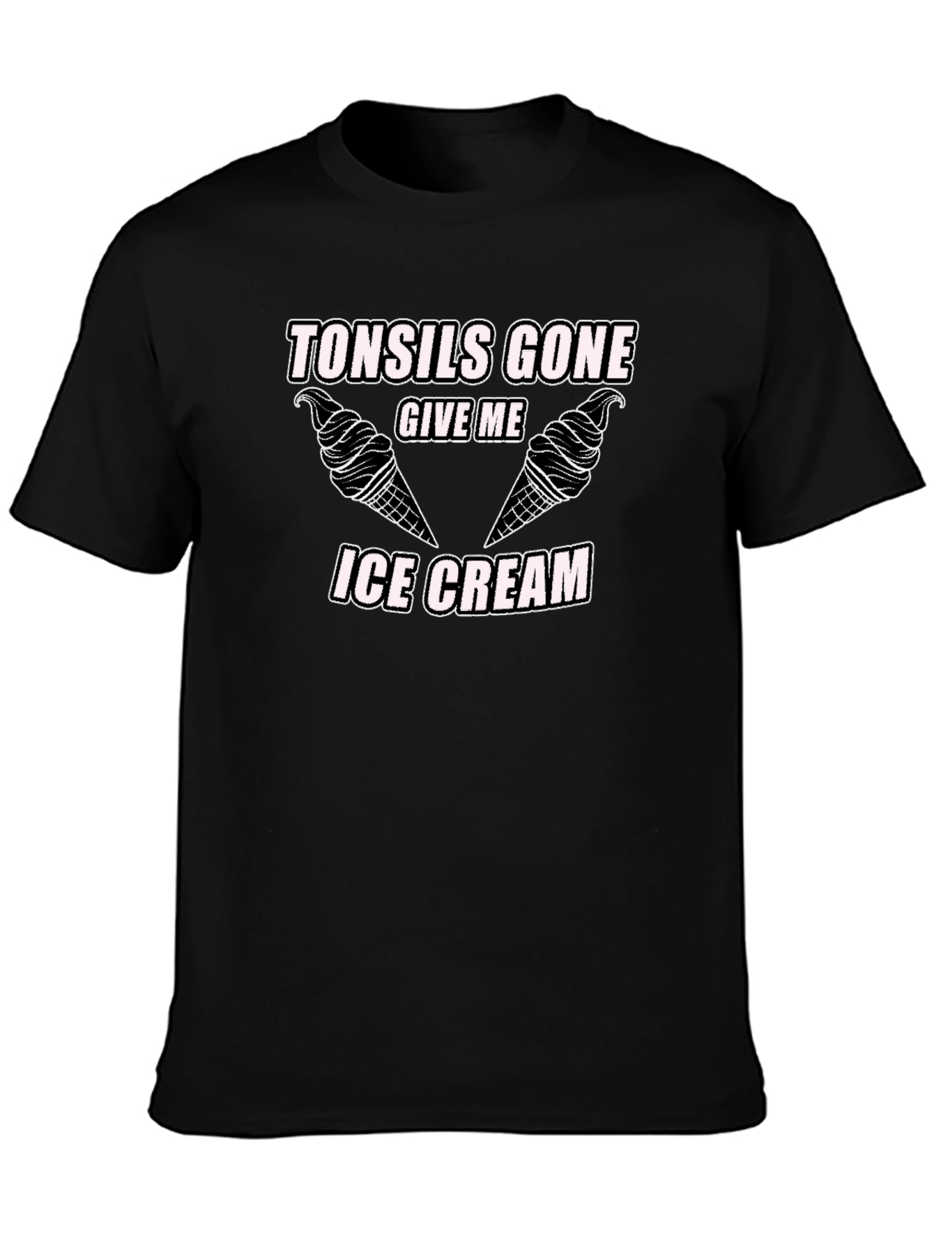 Black Tonsils Gone Ice Cream Graphic T-Shirt view 3