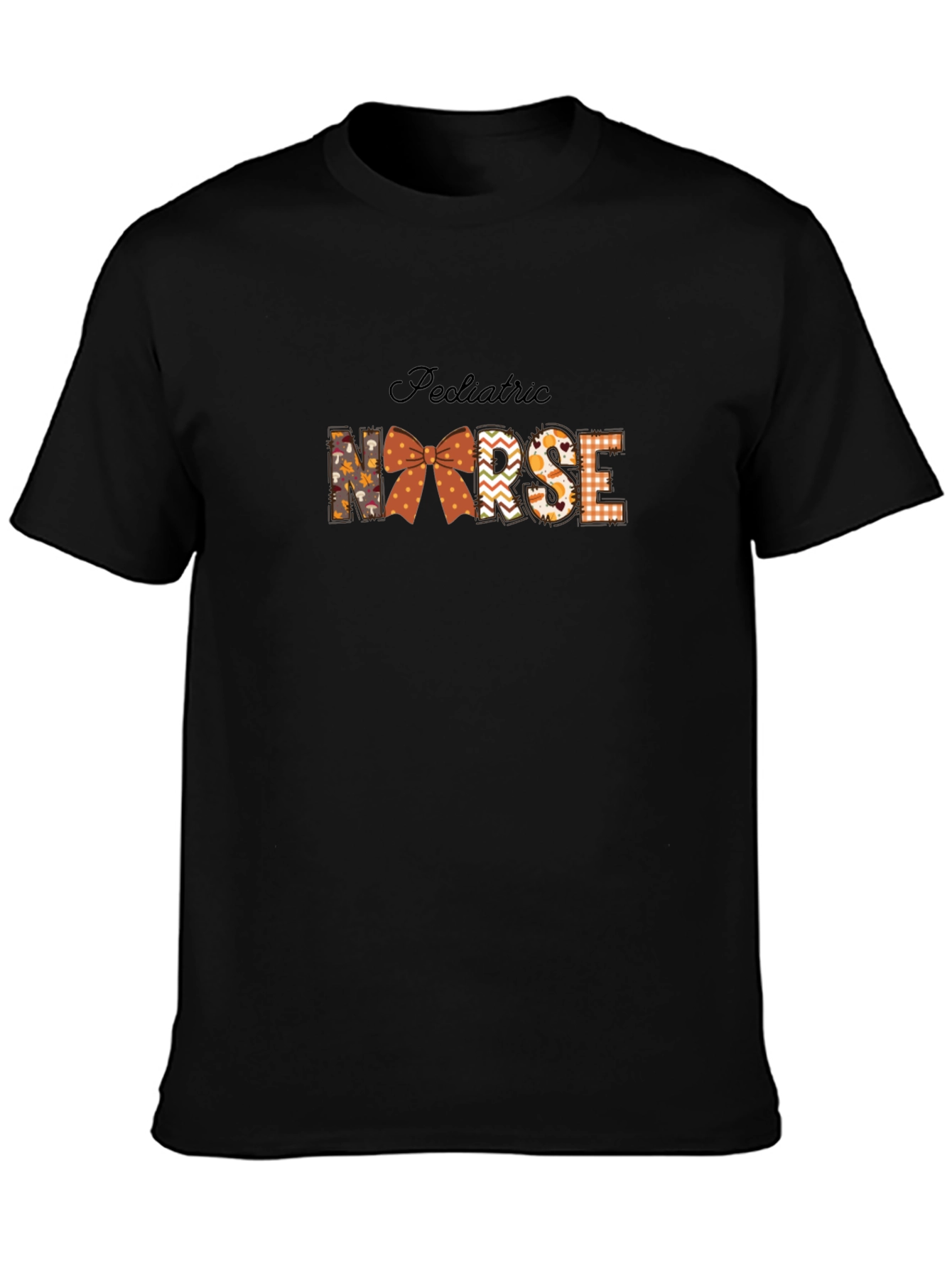 Black Pediatric Nurse Fall T-Shirt view 3