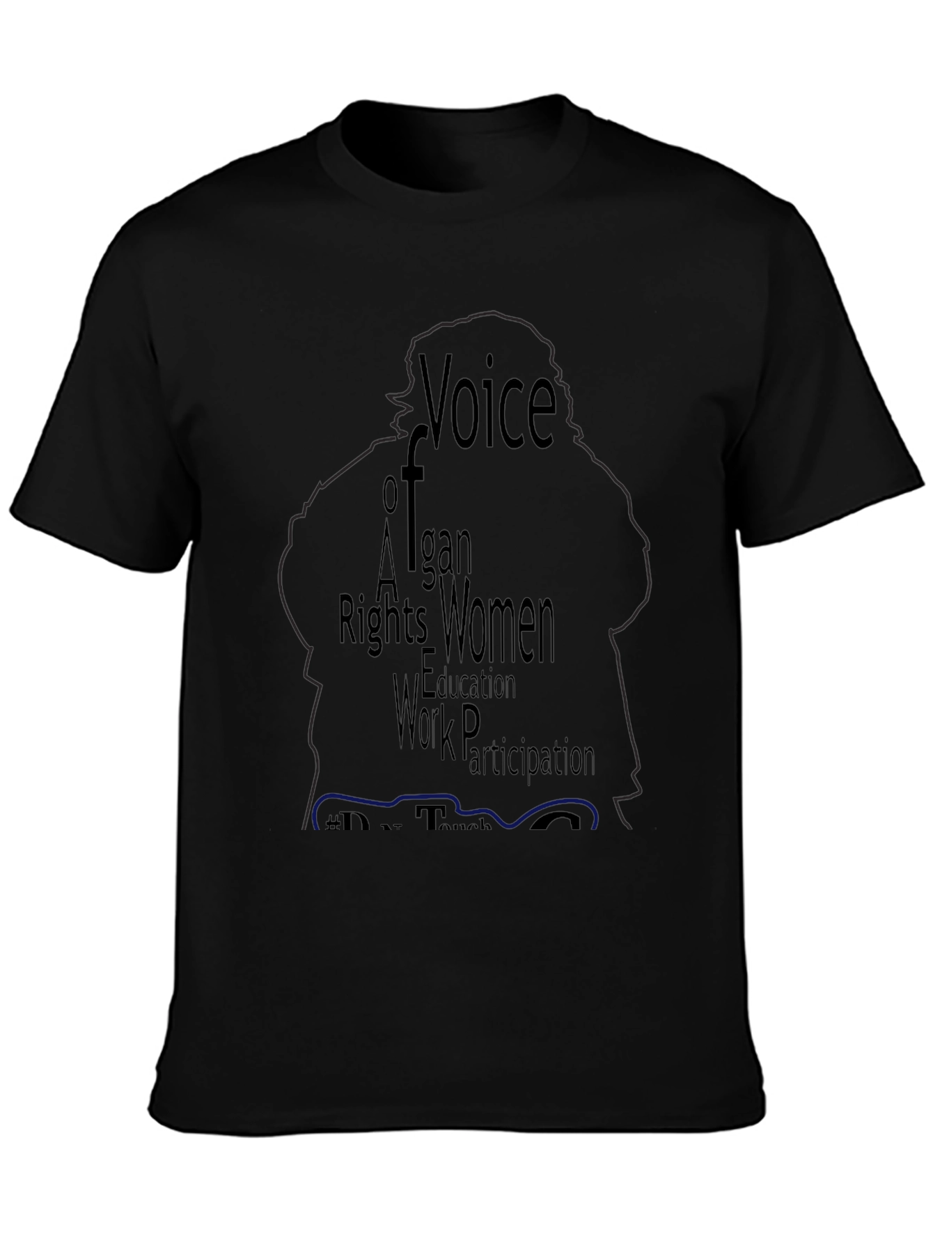 Black Voice of Afghan Women Black T-Shirt view 3